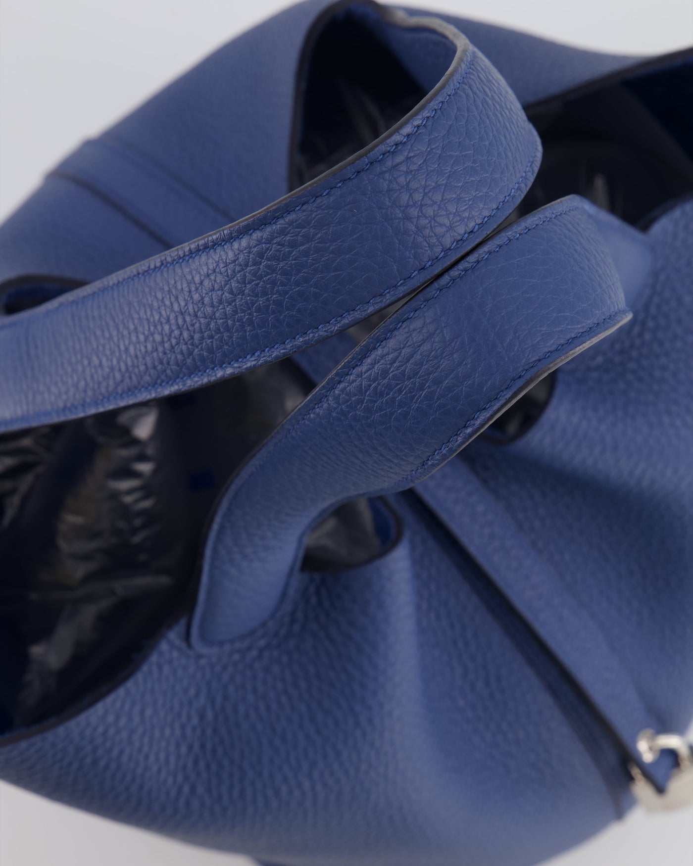 Hermes Picotin Lock Bag 22 in Blue Tie Clemence Leather with Palladium Hardware - Product Image 16