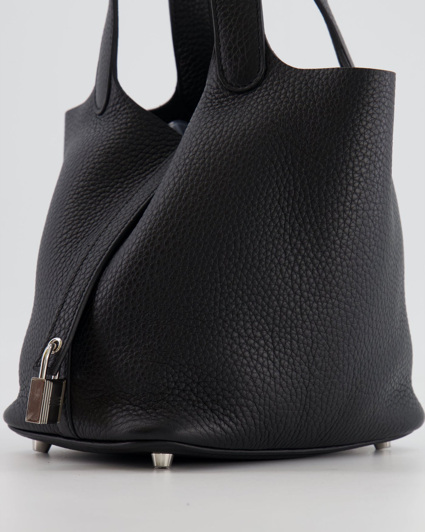 Hermes Picotin 18cm Lock Bag in Noir Clemence Leather with Palladium Hardware - Product Image 12
