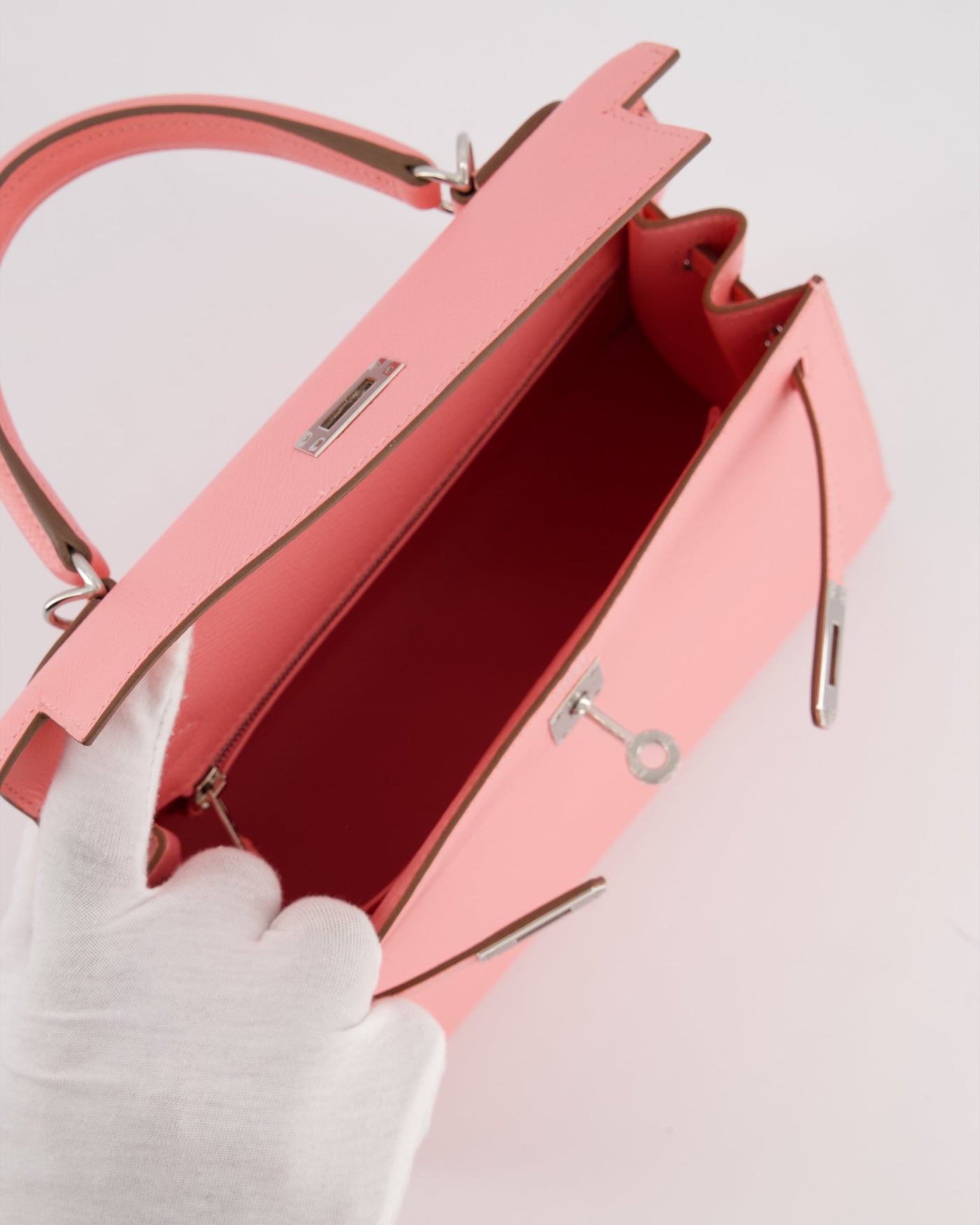 *RARE* Hermes Kelly 25 Sellier Bag in Rose Confetti in Epsom Leather with Palladium Hardware - Product Image 17