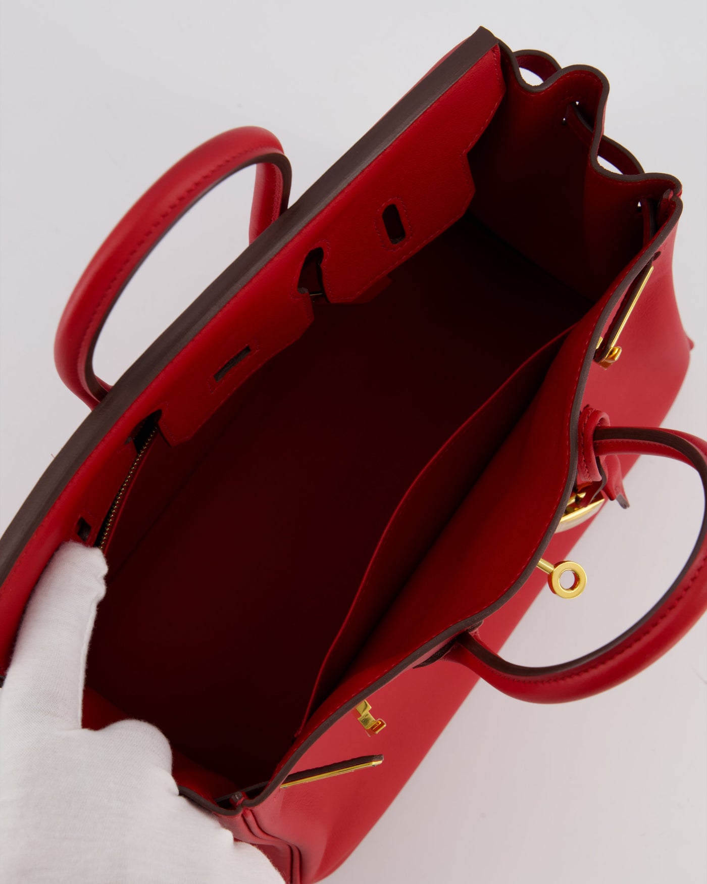 Hermes Birkin 25 Retourne Bag in Rouge Grenat Swift Leather with Gold Hardware - Product Image 20