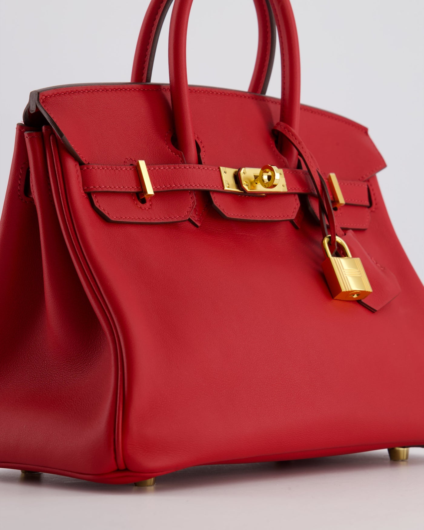 Hermes Birkin 25 Retourne Bag in Rouge Grenat Swift Leather with Gold Hardware - Product Image 10