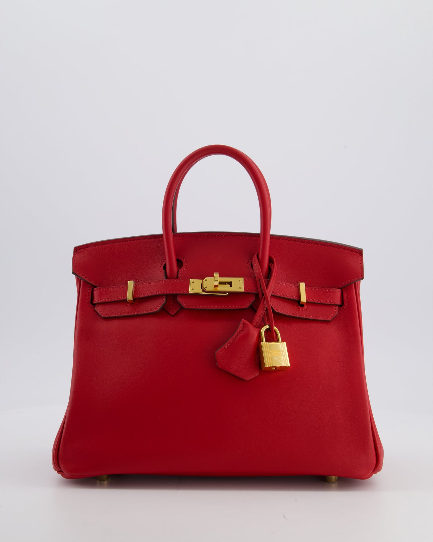 Hermes Birkin 25 Retourne Bag in Rouge Grenat Swift Leather with Gold Hardware | Studio Nafay