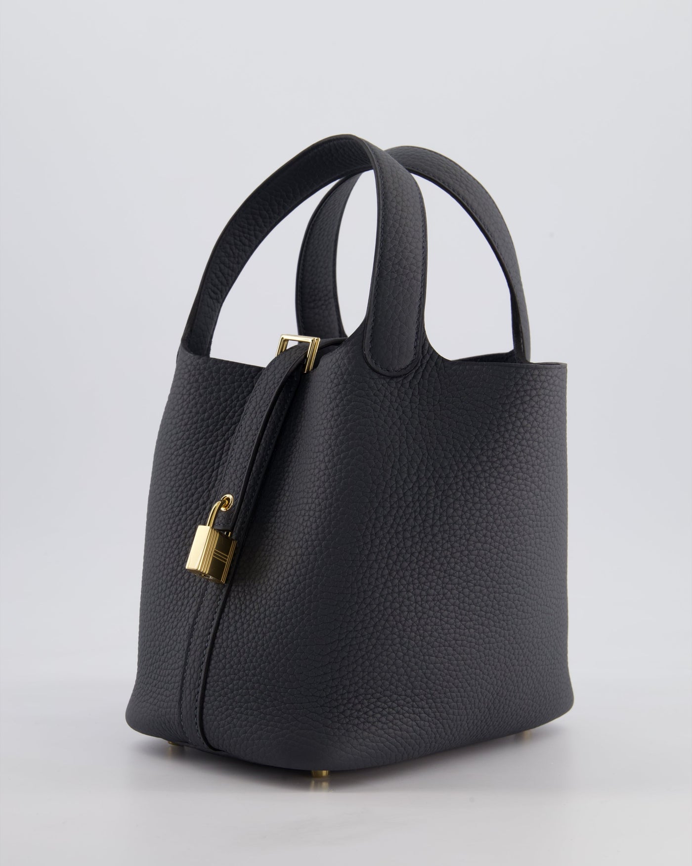 *HOT* Hermes Picotin Lock 18 Bag in Gris Misty Clemence Leather with Permabrass Hardware - Product Image 8