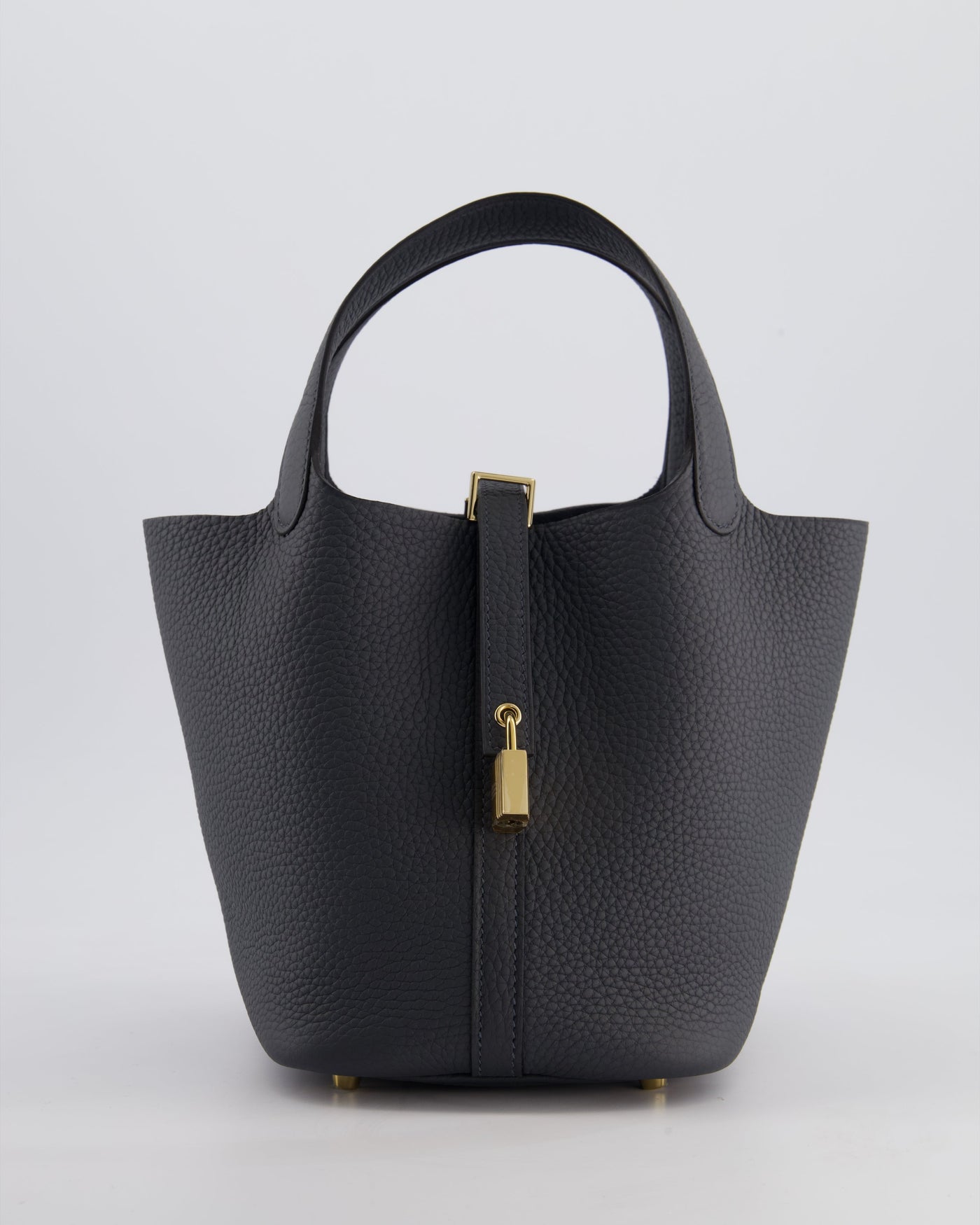 *HOT* Hermes Picotin Lock 18 Bag in Gris Misty Clemence Leather with Permabrass Hardware | Studio Nafay