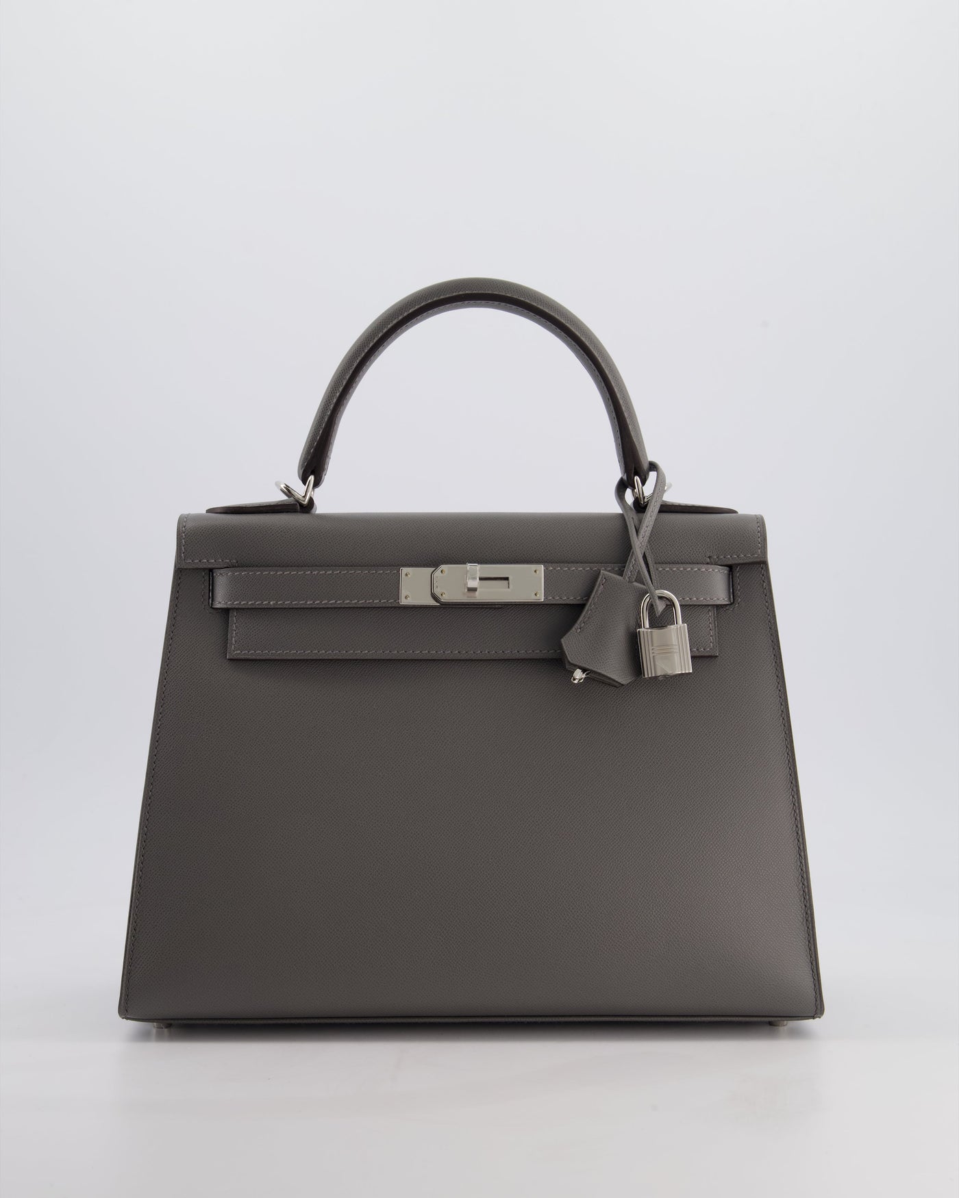 *RARE* Hermes Kelly 28 Sellier Bag in Gris Meyer Madame Leather with Palladium Hardware - Product Image 3