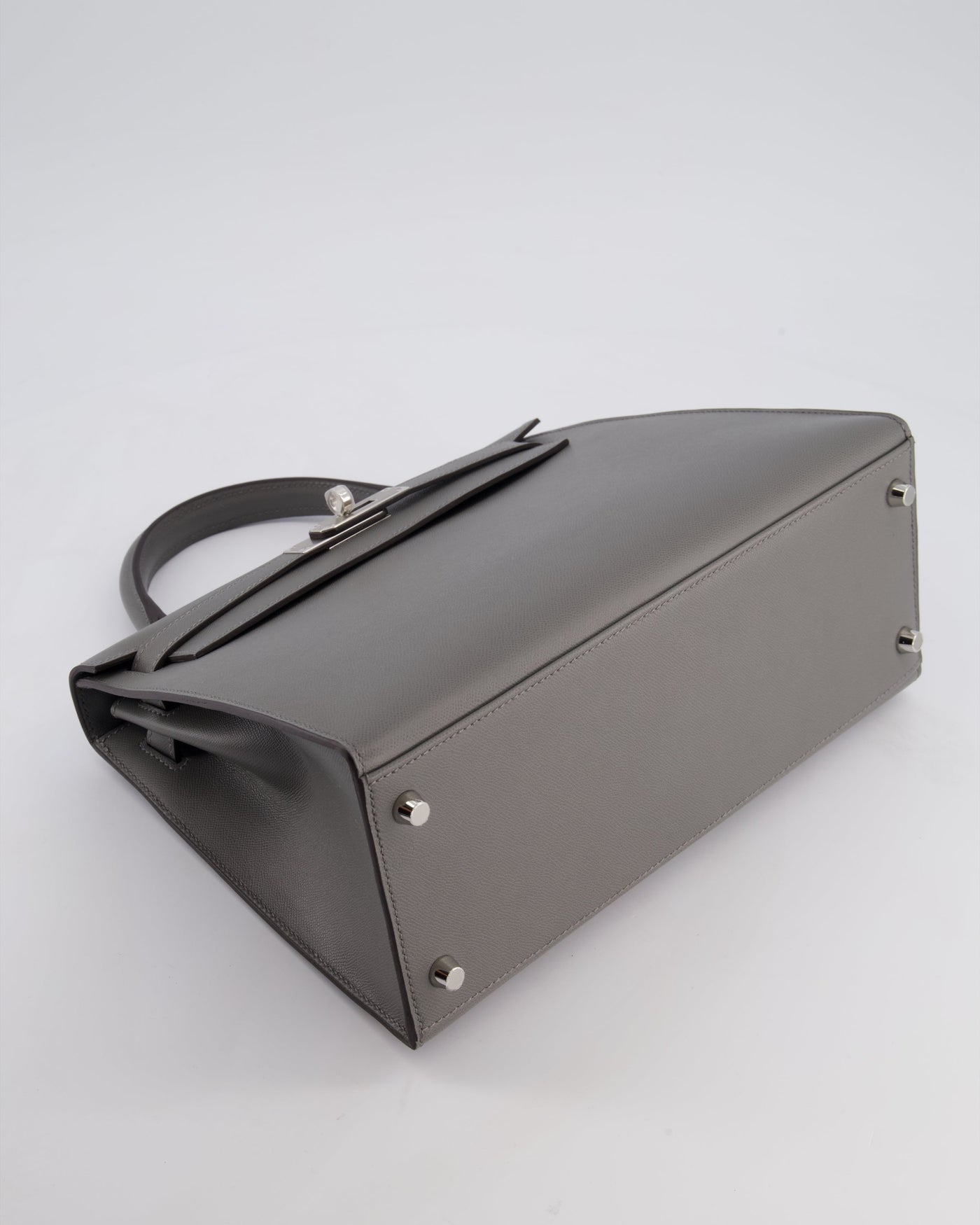 *RARE* Hermes Kelly 28 Sellier Bag in Gris Meyer Madame Leather with Palladium Hardware - Product Image 21