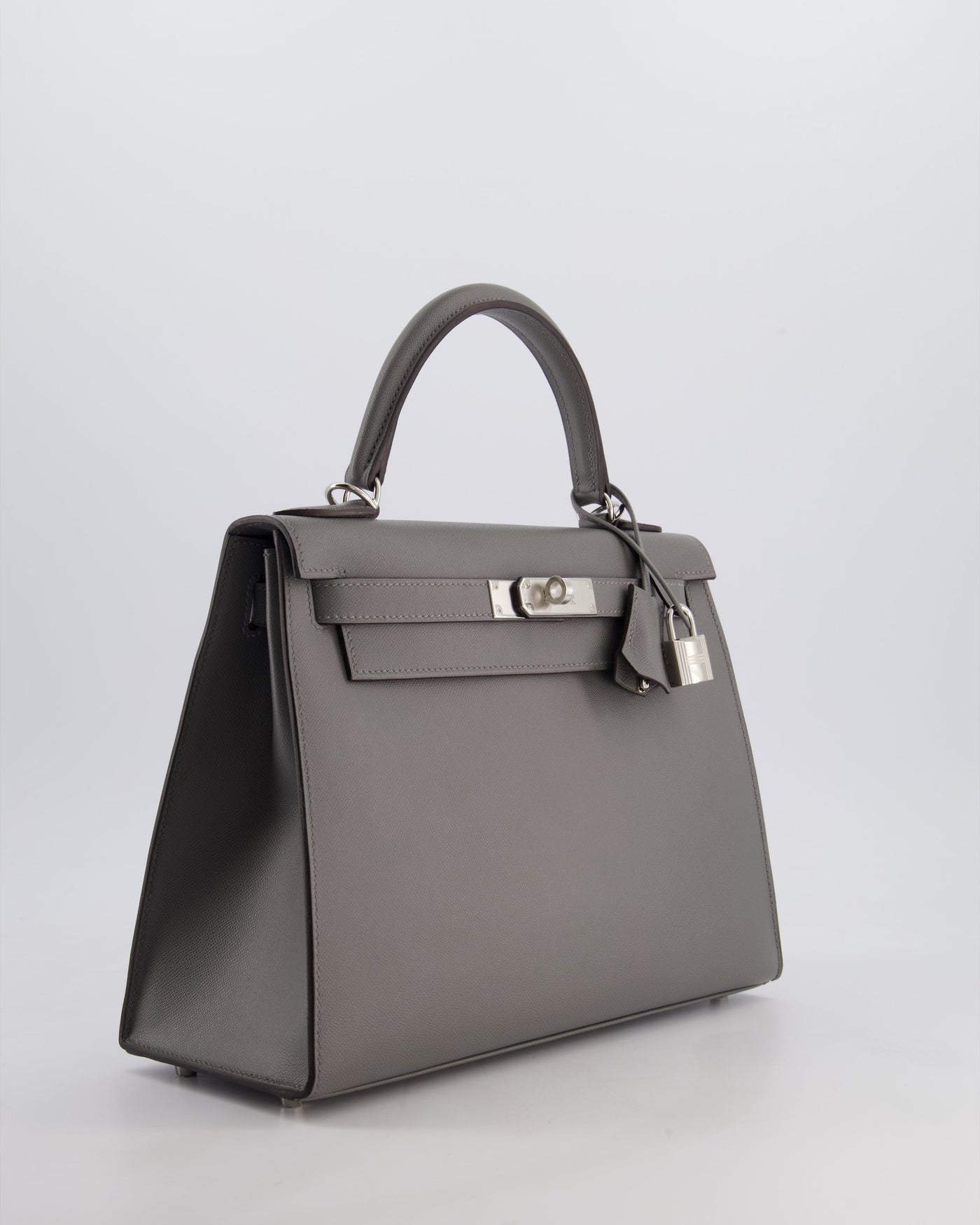 *RARE* Hermes Kelly 28 Sellier Bag in Gris Meyer Madame Leather with Palladium Hardware - Product Image 4