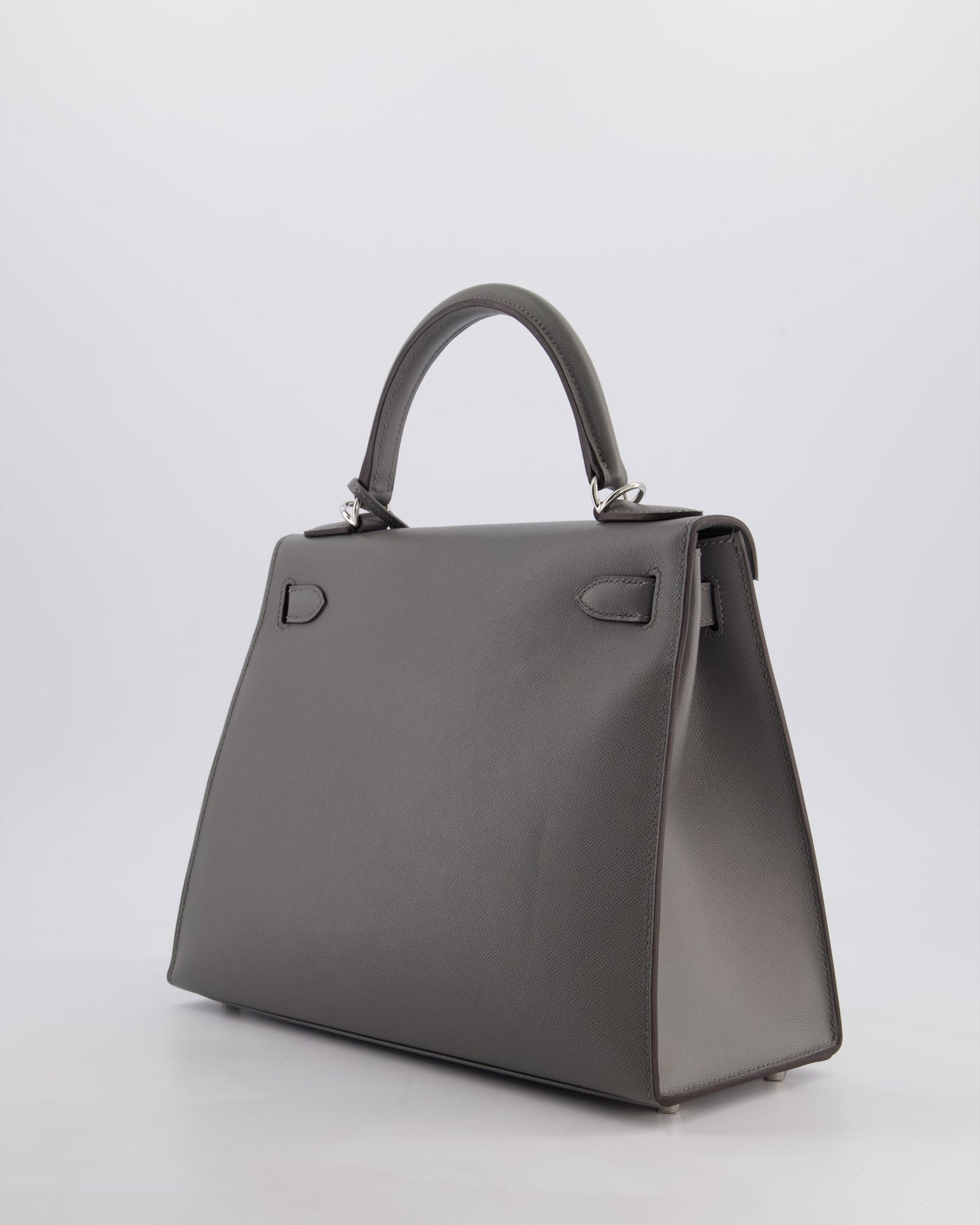 *RARE* Hermes Kelly 28 Sellier Bag in Gris Meyer Madame Leather with Palladium Hardware - Product Image 6