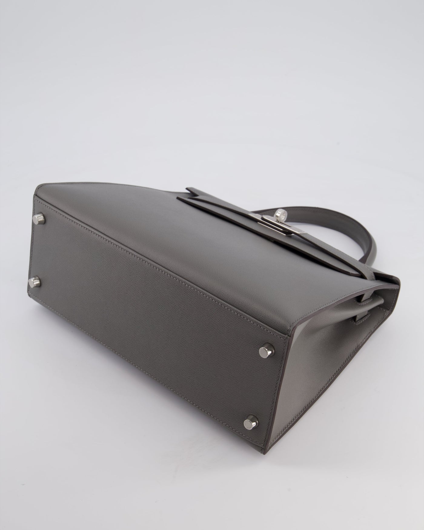 *RARE* Hermes Kelly 28 Sellier Bag in Gris Meyer Madame Leather with Palladium Hardware - Product Image 19