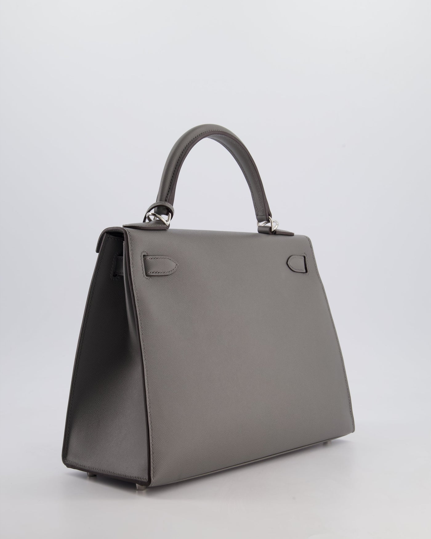 *RARE* Hermes Kelly 28 Sellier Bag in Gris Meyer Madame Leather with Palladium Hardware - Product Image 8