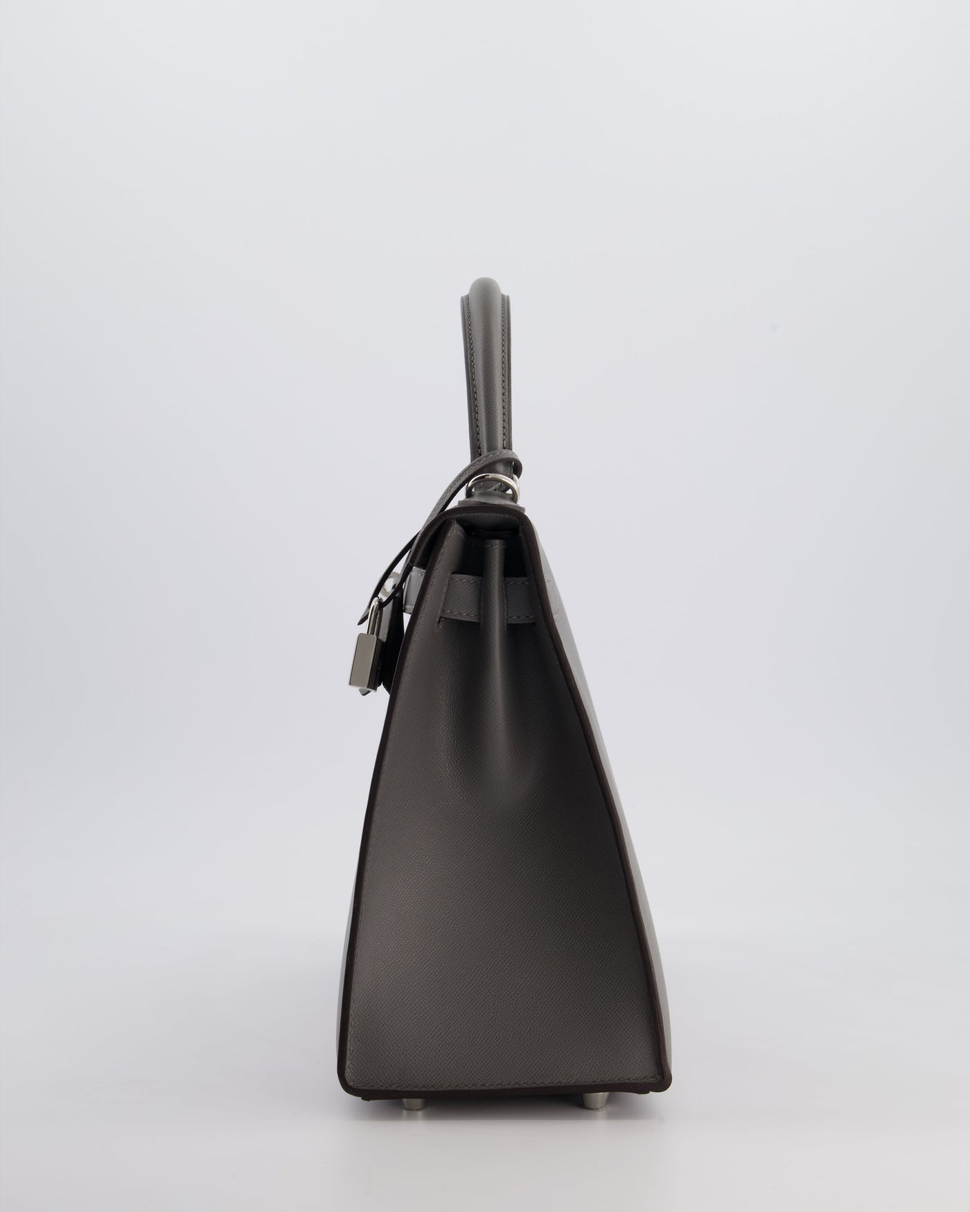 *RARE* Hermes Kelly 28 Sellier Bag in Gris Meyer Madame Leather with Palladium Hardware - Product Image 9