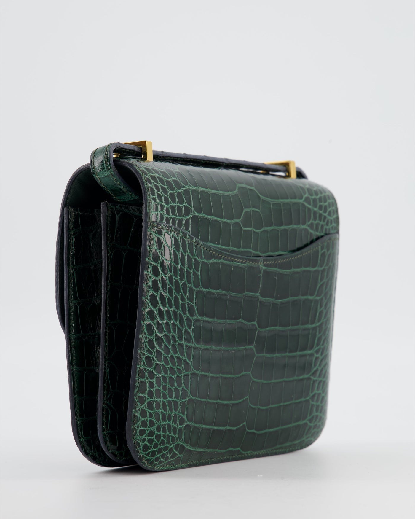 Hermes Constance III 18 Bag in Shiny Alligator Vert Fonce with Gold Hardware - Product Image 14