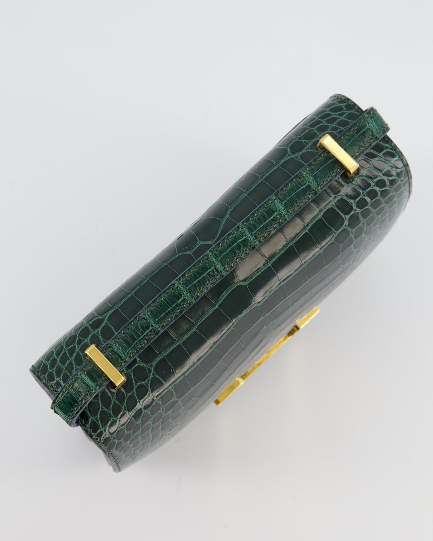 Hermes Constance III 18 Bag in Shiny Alligator Vert Fonce with Gold Hardware - Product Image 15