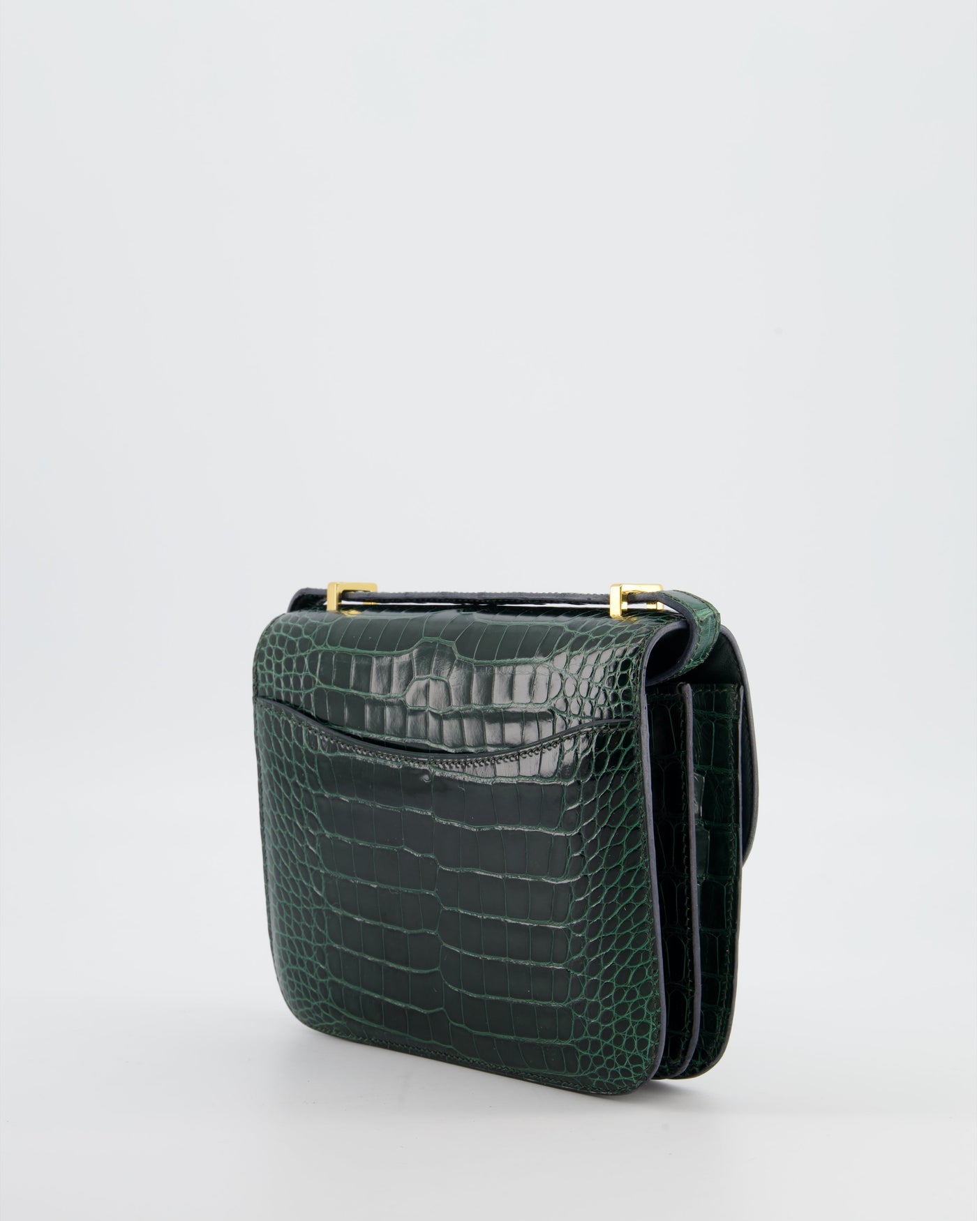 Hermes Constance III 18 Bag in Shiny Alligator Vert Fonce with Gold Hardware - Product Image 6