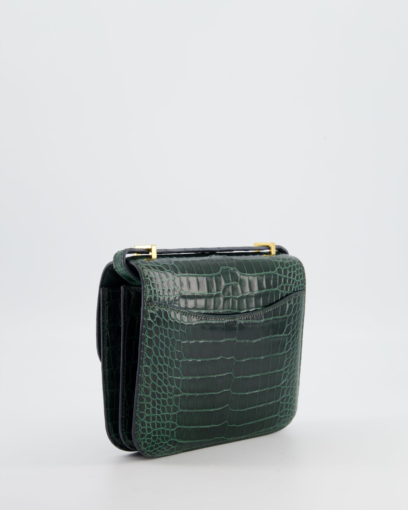 Hermes Constance III 18 Bag in Shiny Alligator Vert Fonce with Gold Hardware - Product Image 8