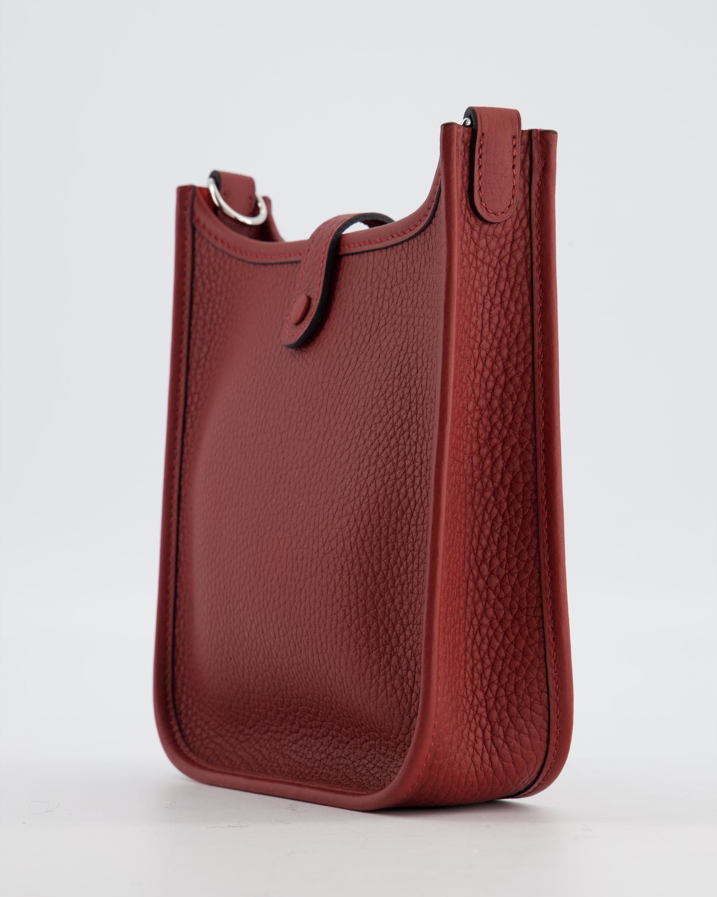 Hermes Mini Evelyne Bag in Rouge H in Clemence Leather with Palladium Hardware - Product Image 14