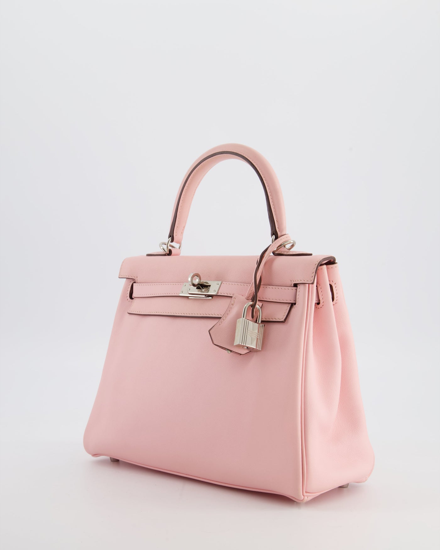 Hermes Kelly 25 Retourne Bag in Rose Sakura Swift Leather with Palladium Hardware - Product Image 9