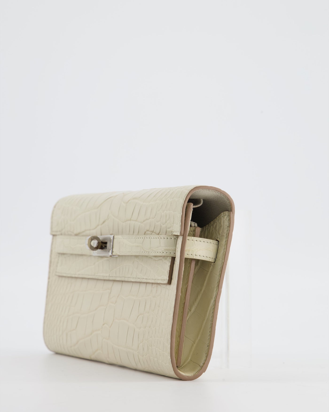 Hermes Kelly To Go Bag in Beton Alligator Mississippiensis Leather with Palladium Hardware - Product Image 5