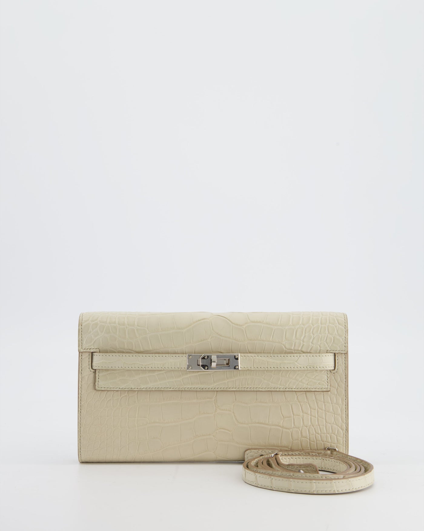 Hermes Kelly To Go Bag in Beton Alligator Mississippiensis Leather with Palladium Hardware - Product Image 2