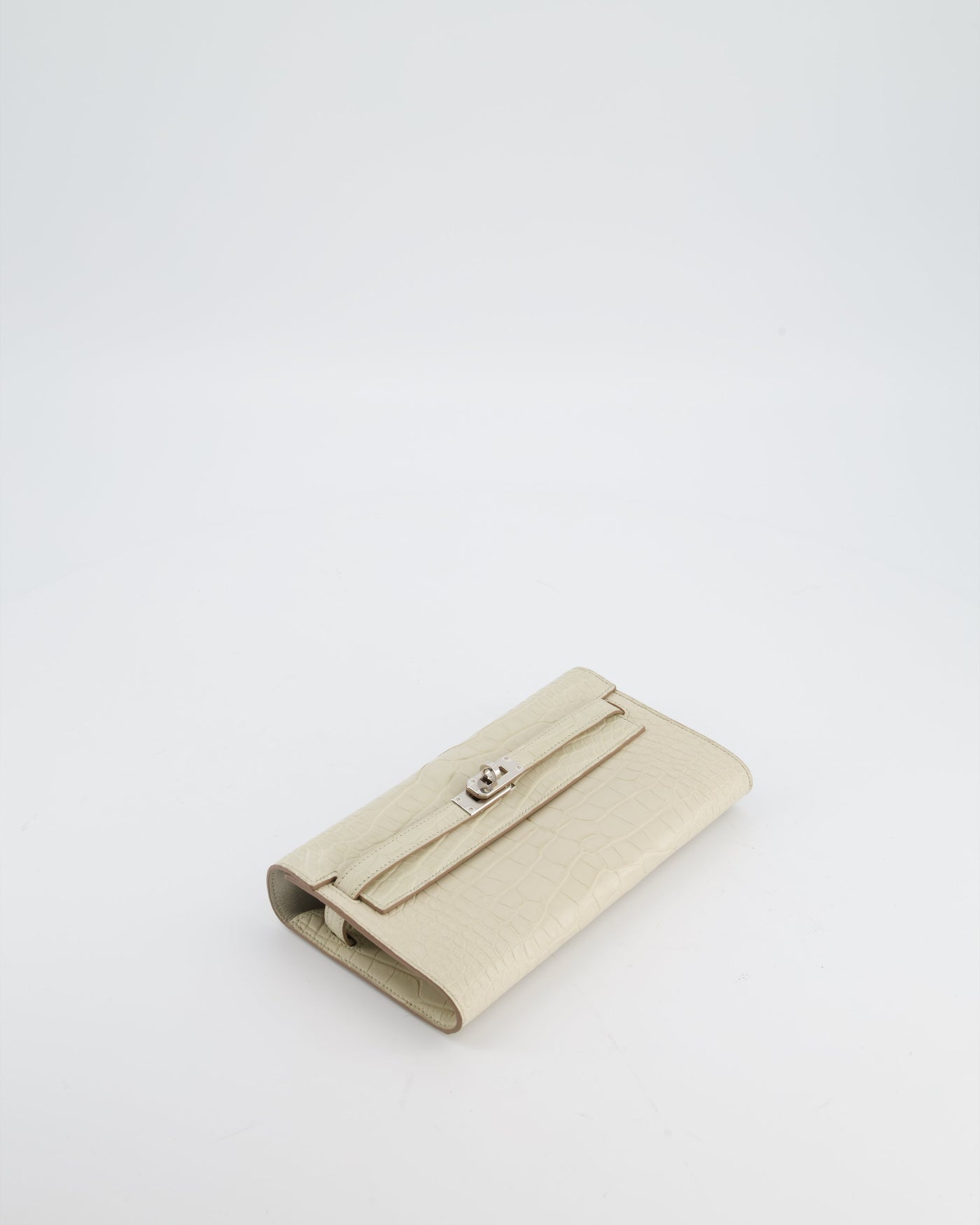 Hermes Kelly To Go Bag in Beton Alligator Mississippiensis Leather with Palladium Hardware - Product Image 17