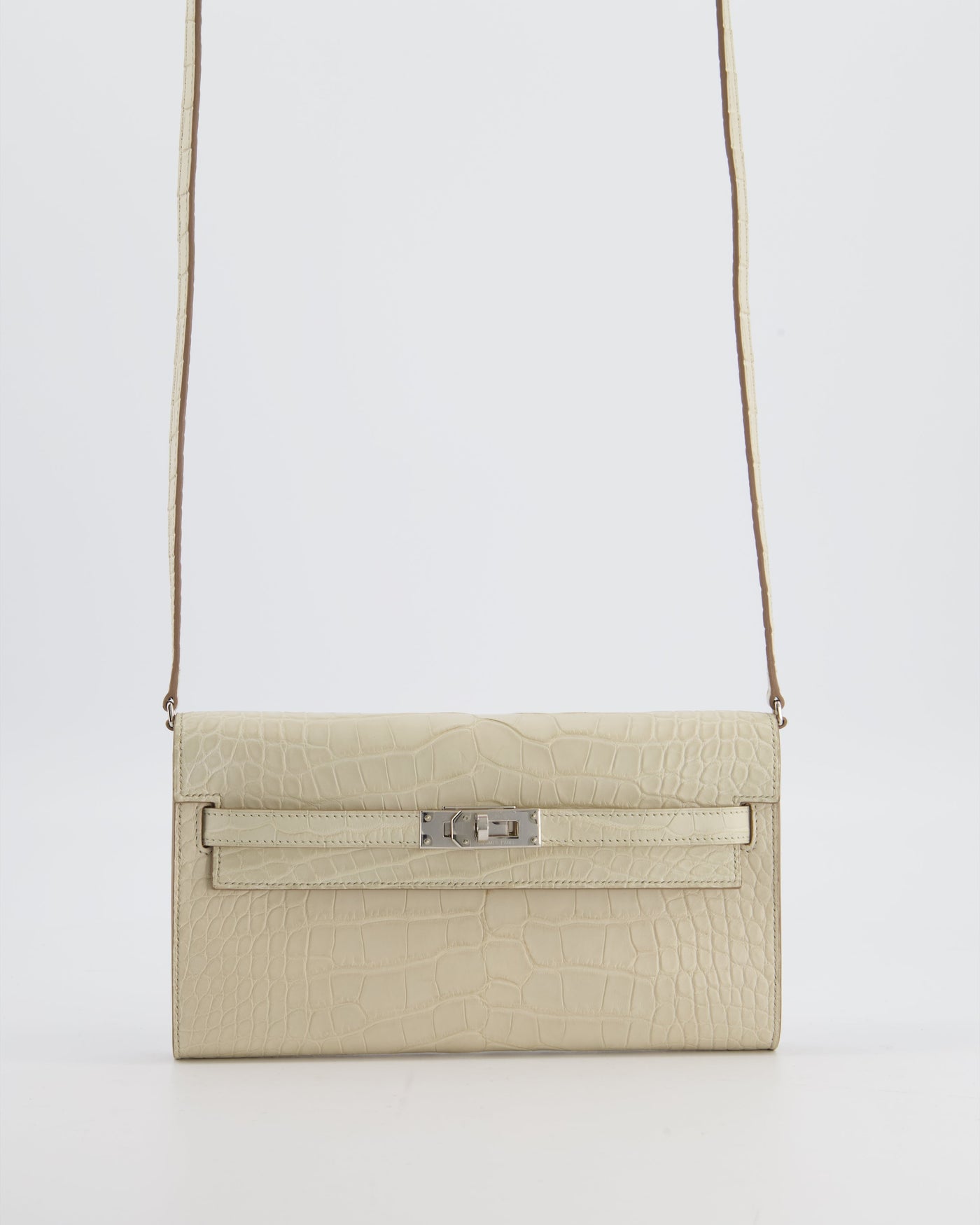 Hermes Kelly To Go Bag in Beton Alligator Mississippiensis Leather with Palladium Hardware - Product Image 3