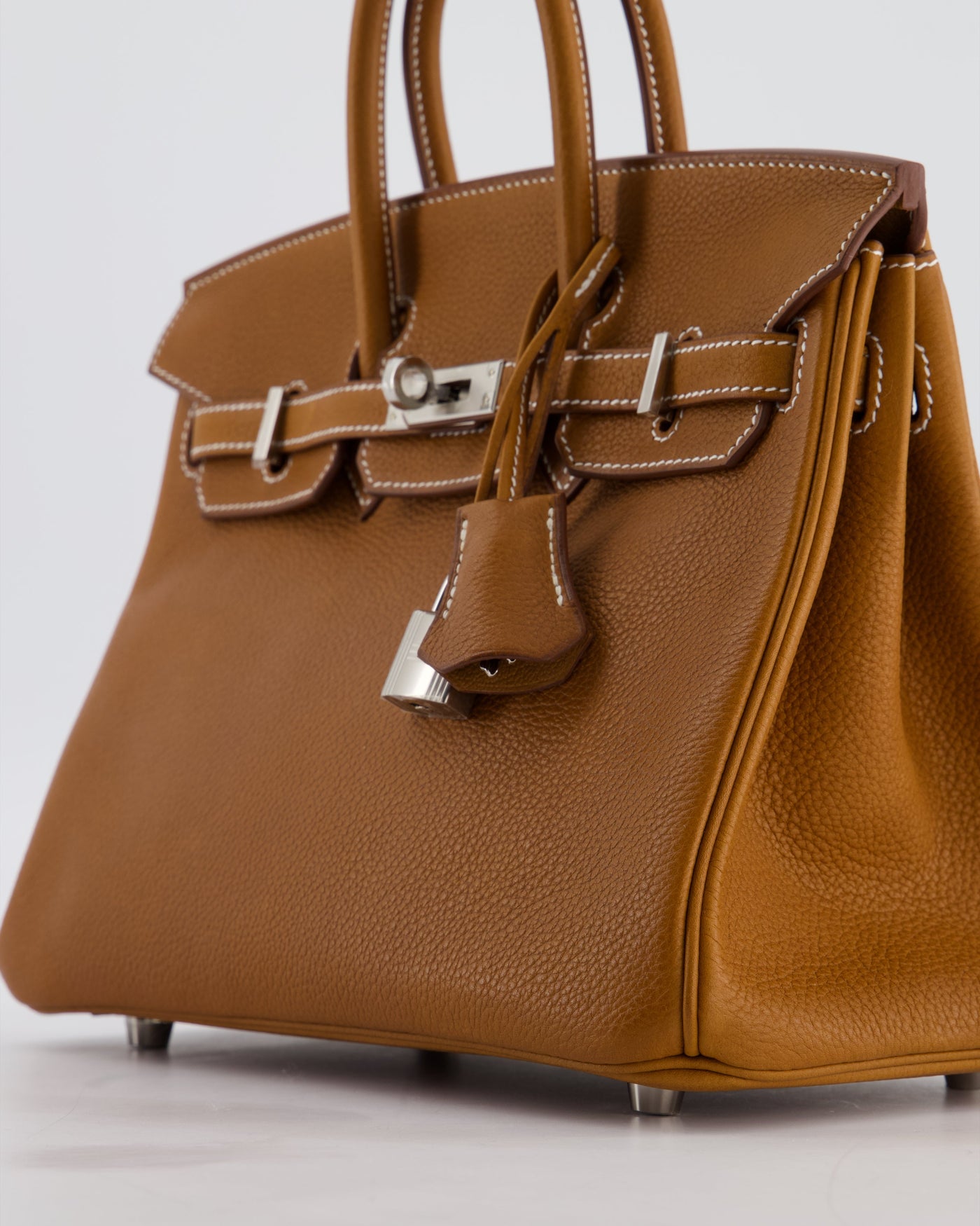 *RARE* Hermes Birkin 25 Retourne Bag in Fauve Barenia Faubourg Leather with Palladium Hardware - Product Image 13