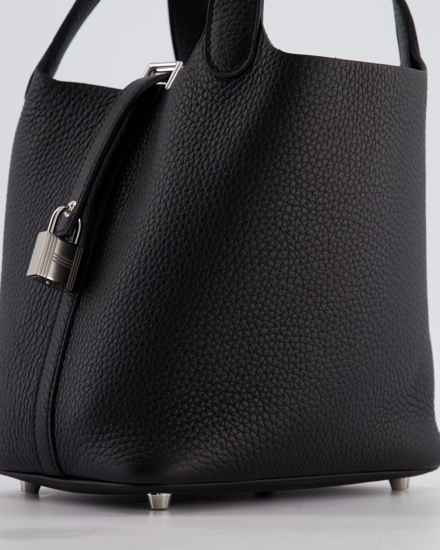 Hermes Picotin Lock 18 Bag in Noir Clemence Leather with Palladium Hardware - Product Image 13