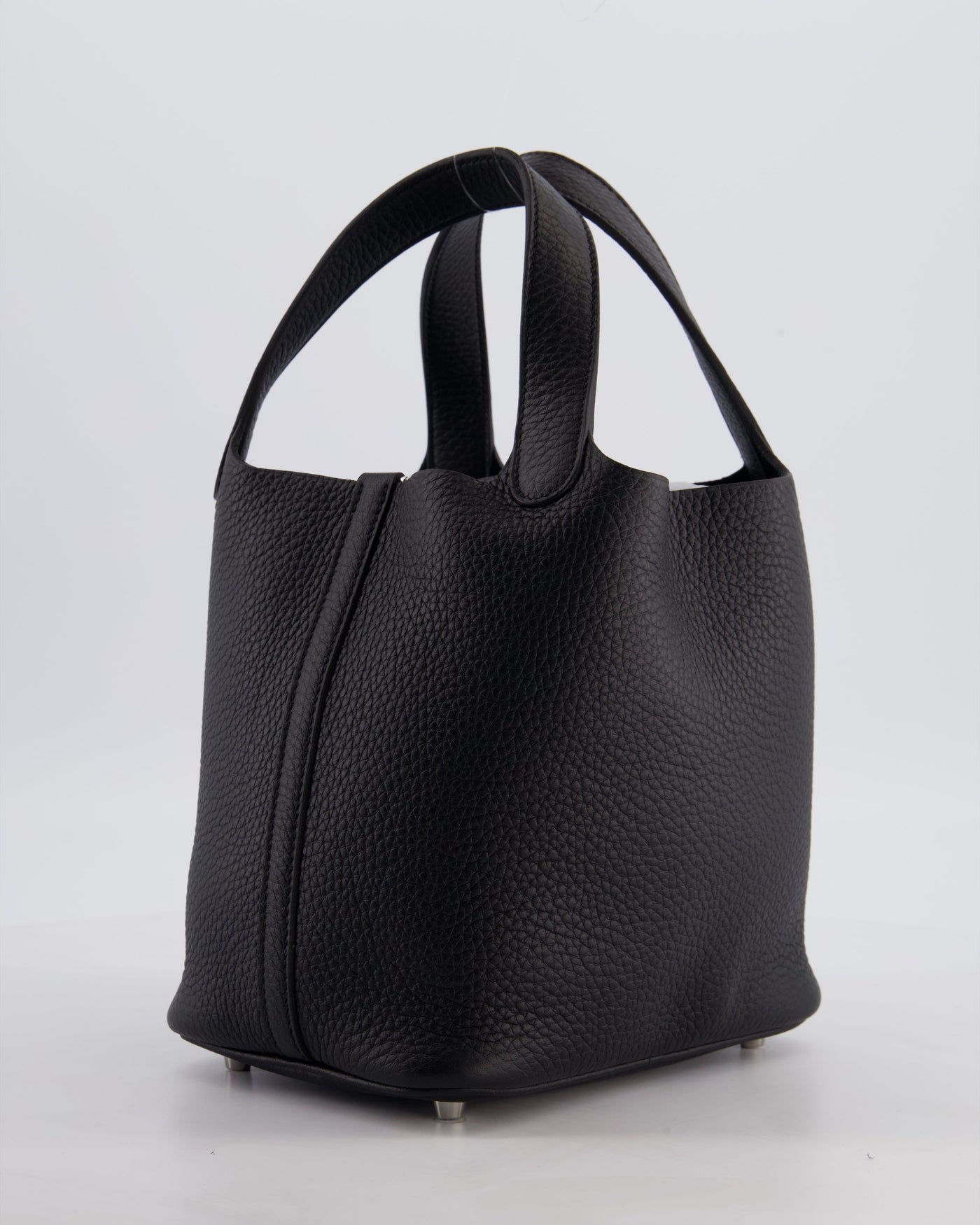 Hermes Picotin Lock 18 Bag in Noir Clemence Leather with Palladium Hardware - Product Image 4