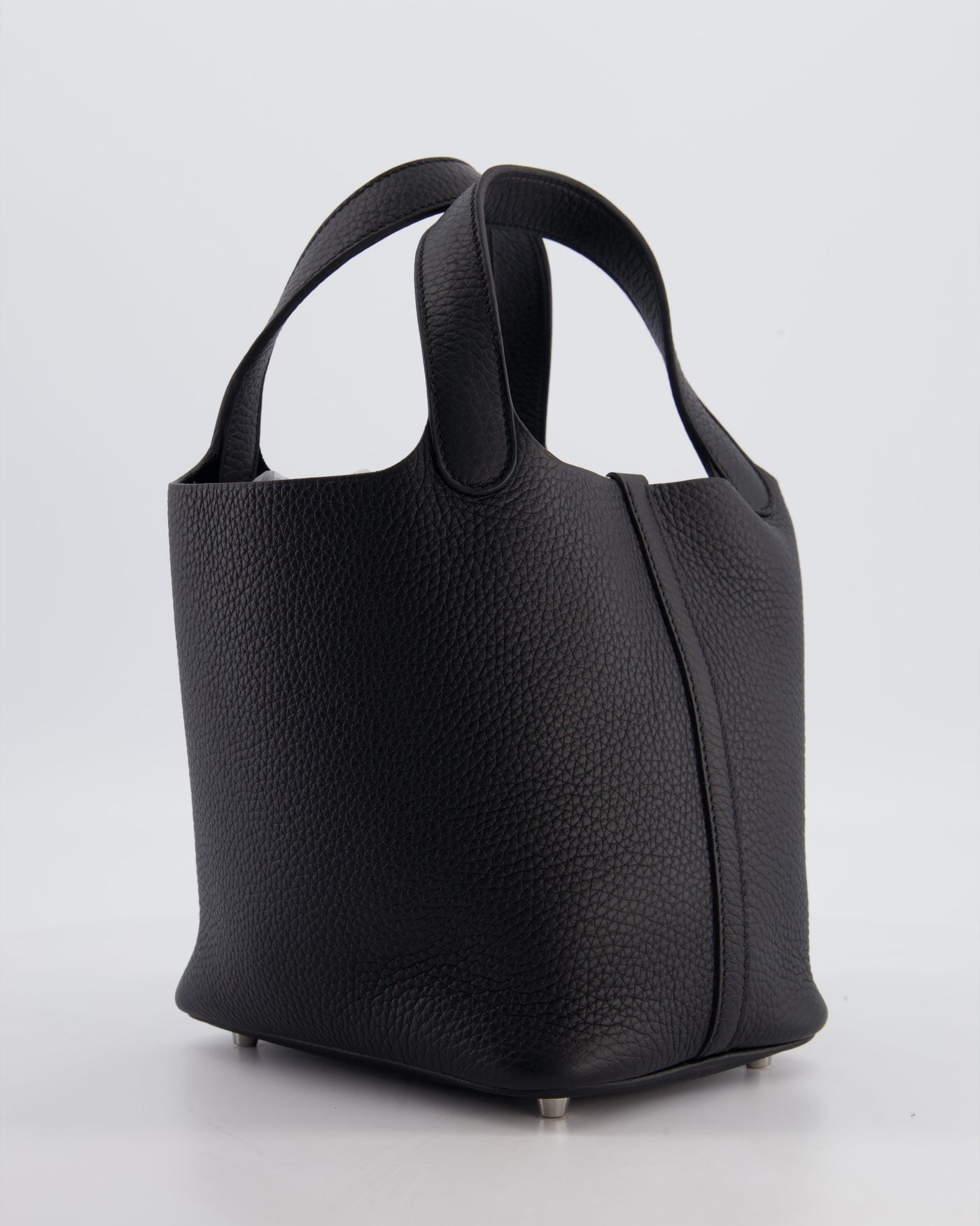 Hermes Picotin Lock 18 Bag in Noir Clemence Leather with Palladium Hardware - Product Image 6