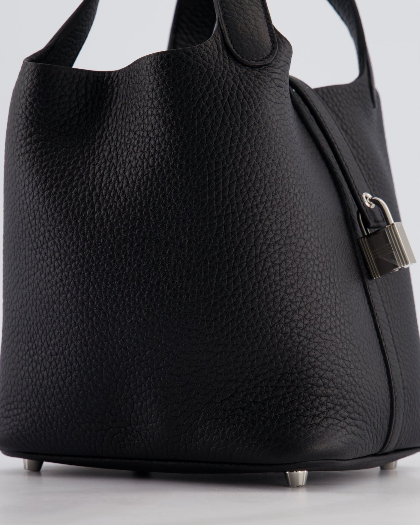 Hermes Picotin Lock 18 Bag in Noir Clemence Leather with Palladium Hardware - Product Image 12