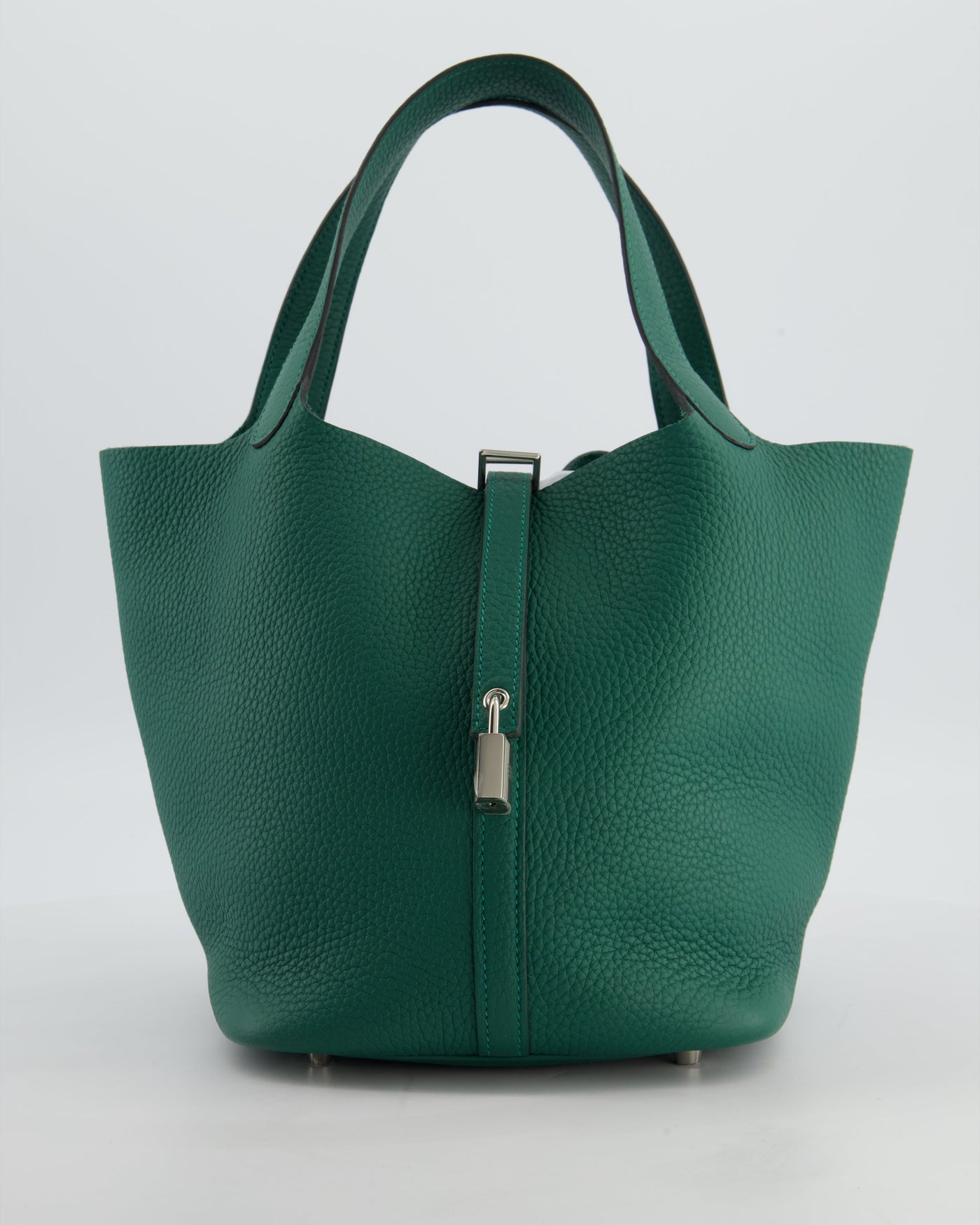 Hermes Picotin Lock 22 Bag in Vert Moyen Clemence Leather with Palladium Hardware | Studio Nafay