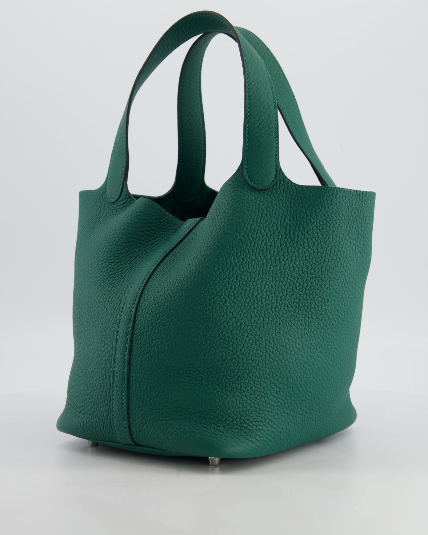 Hermes Picotin Lock 22 Bag in Vert Moyen Clemence Leather with Palladium Hardware - Product Image 4