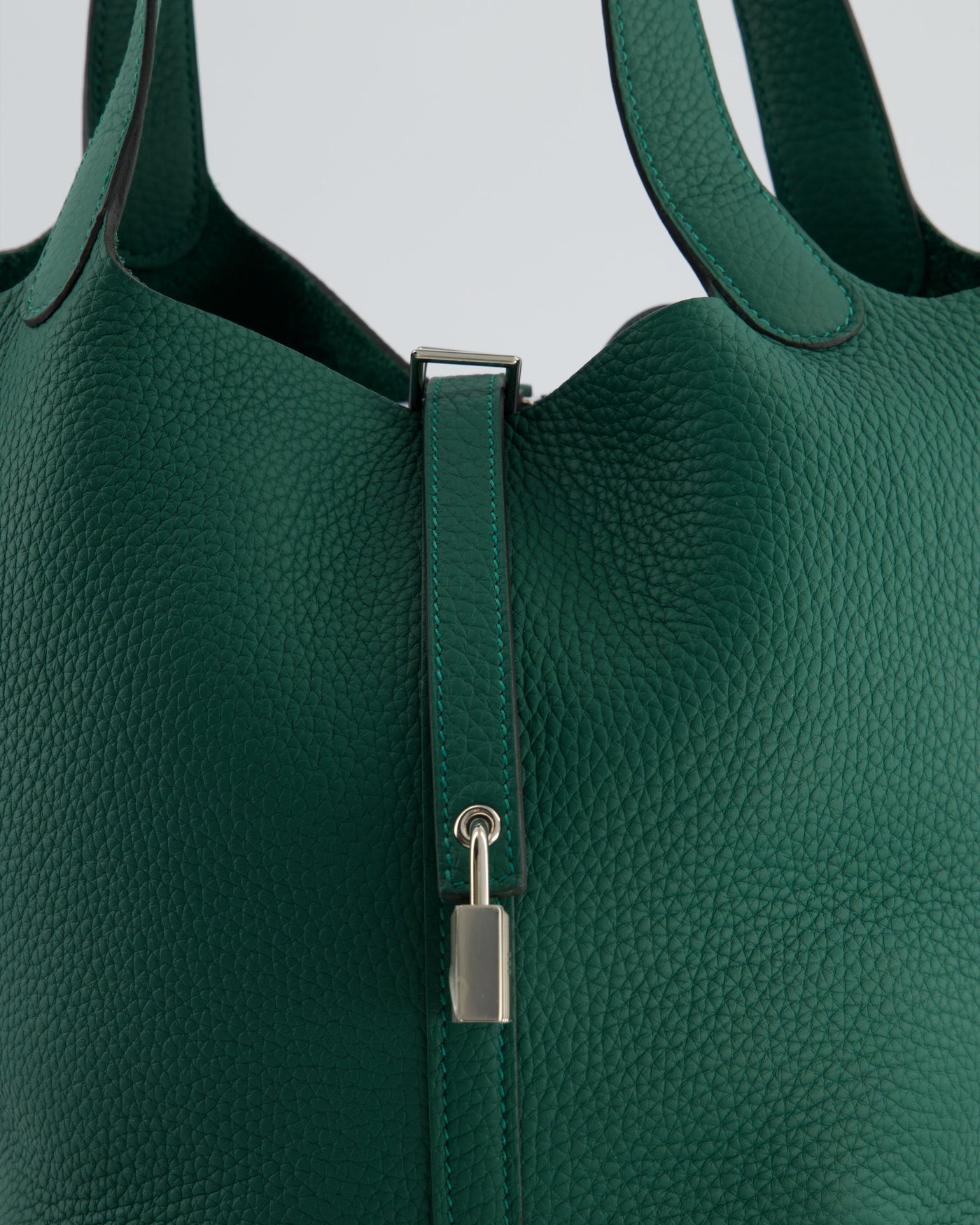 Hermes Picotin Lock 22 Bag in Vert Moyen Clemence Leather with Palladium Hardware - Product Image 13