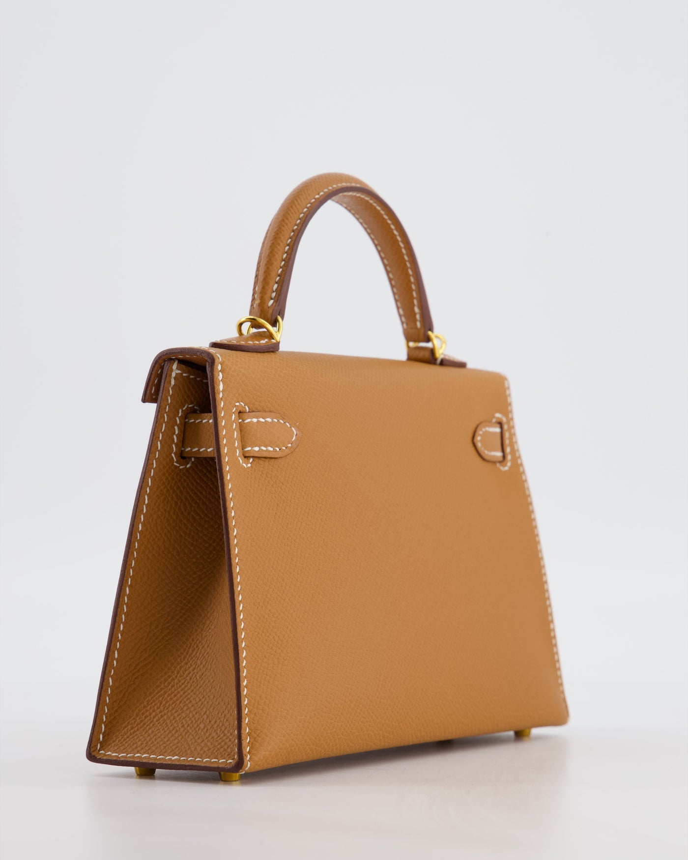 Hermes Mini Kelly II 20 Bag in Gold Epsom Leather with Gold Hardware - Product Image 13