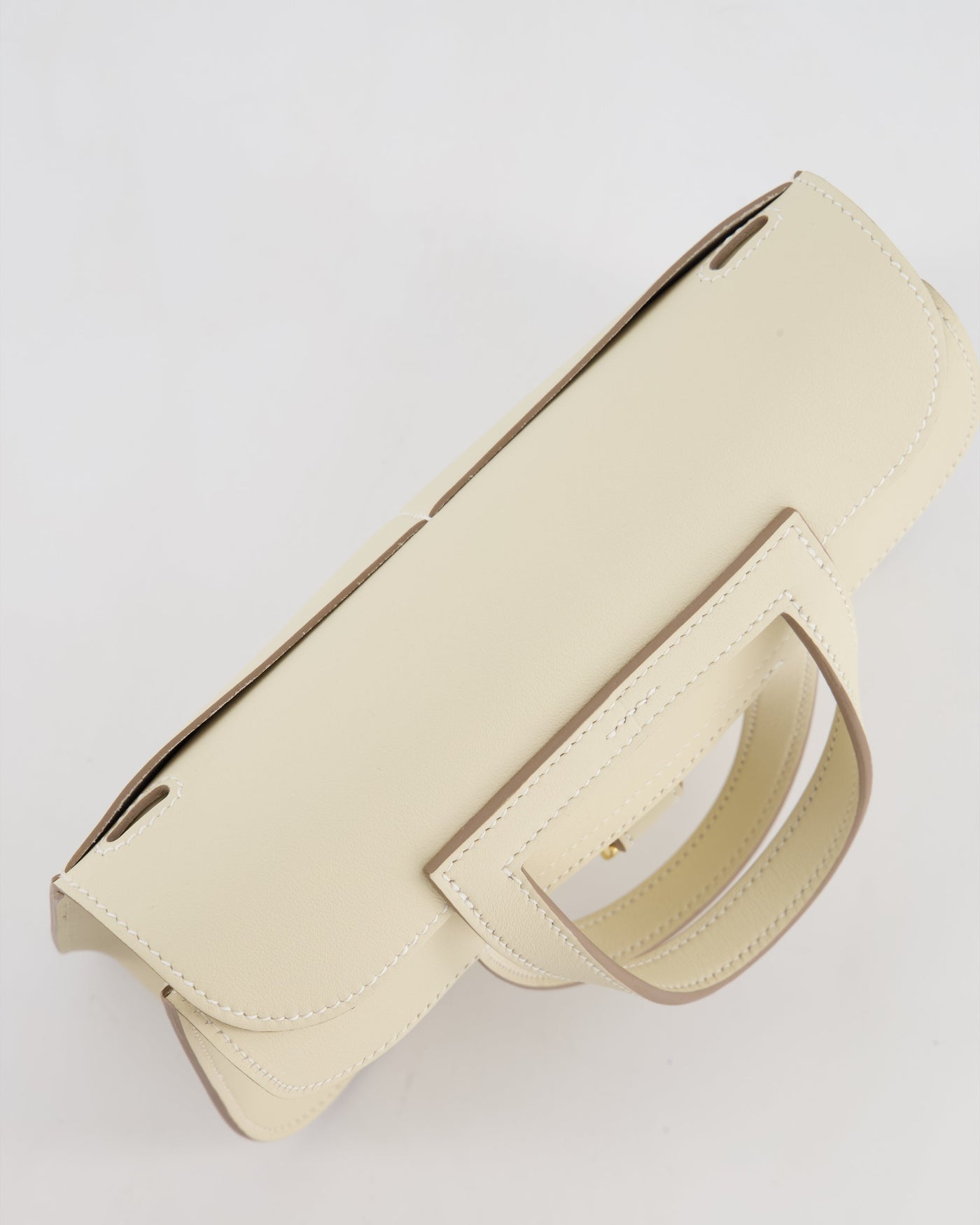 *NEW SIZE* Hermes Mini Halzan Bag in Craie Swift Leather with Gold Hardware - Product Image 16
