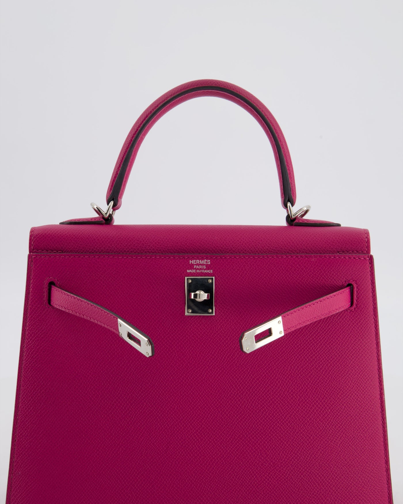 Hermes Kelly 25 Sellier Bag in Rose Pourpre Epsom Leather with Palladium Hardware - Product Image 14