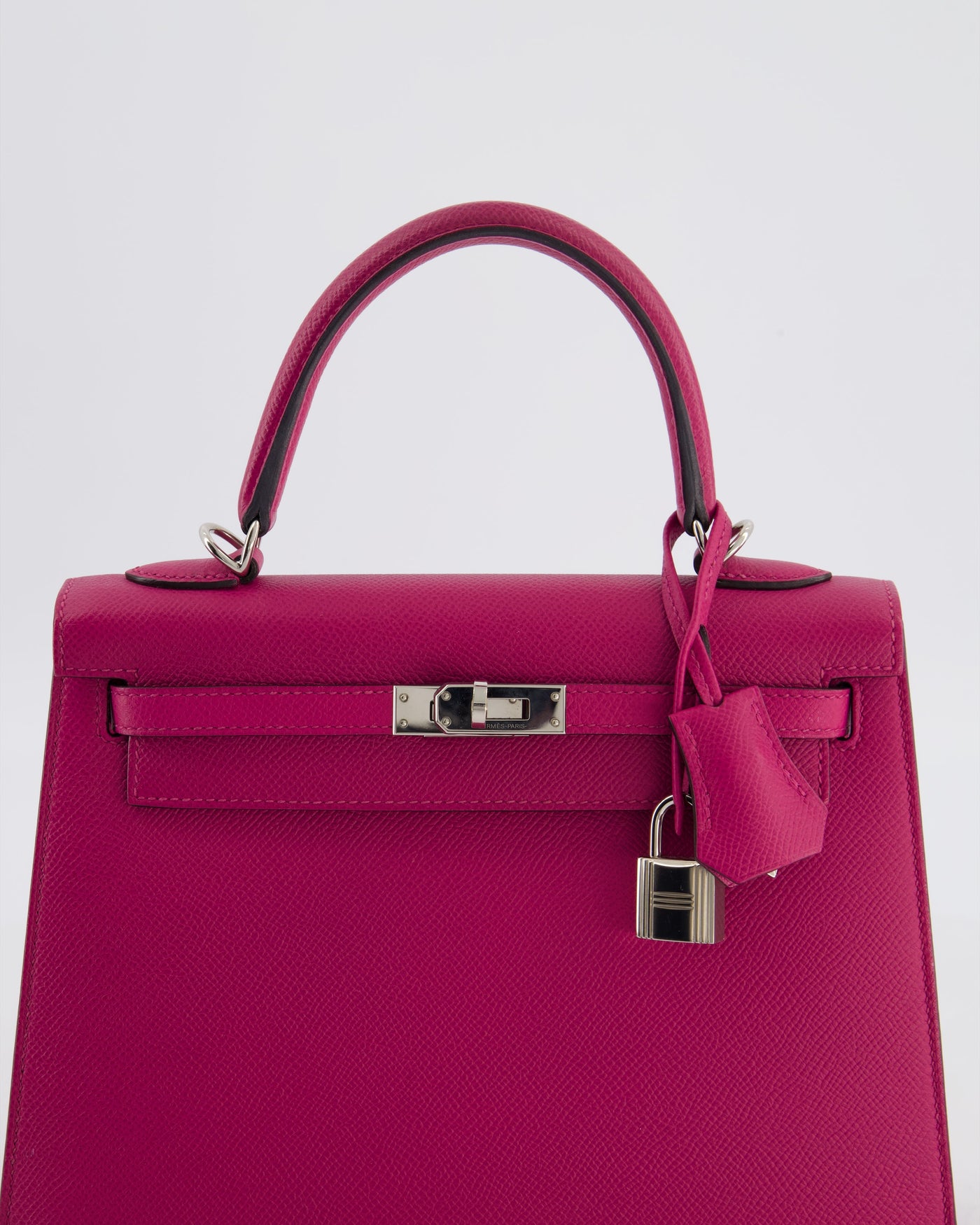 Hermes Kelly 25 Sellier Bag in Rose Pourpre Epsom Leather with Palladium Hardware - Product Image 15