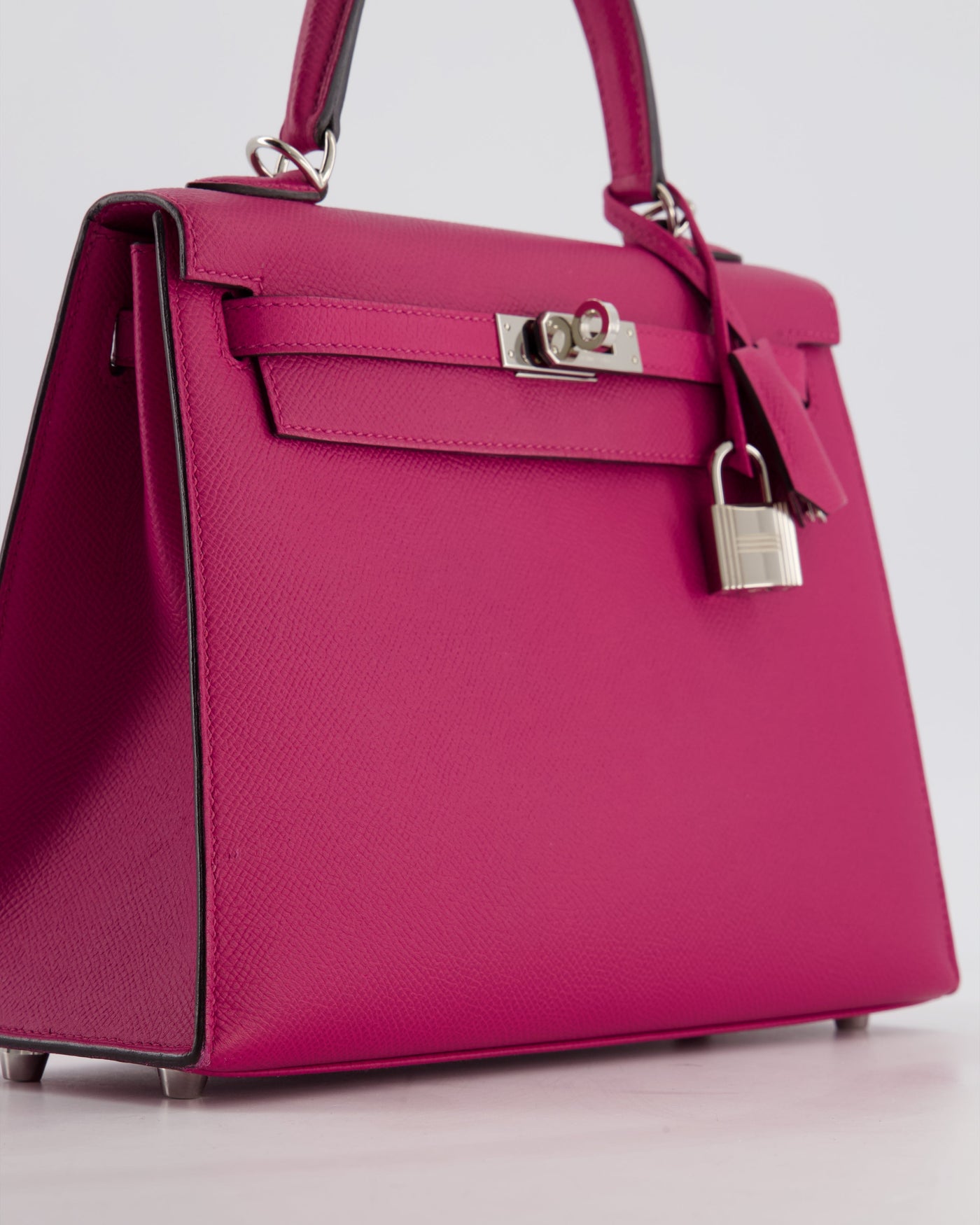 Hermes Kelly 25 Sellier Bag in Rose Pourpre Epsom Leather with Palladium Hardware - Product Image 10