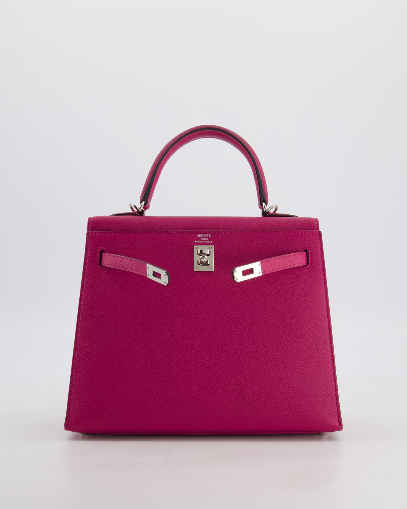 Hermes Kelly 25 Sellier Bag in Rose Pourpre Epsom Leather with Palladium Hardware - Product Image 16