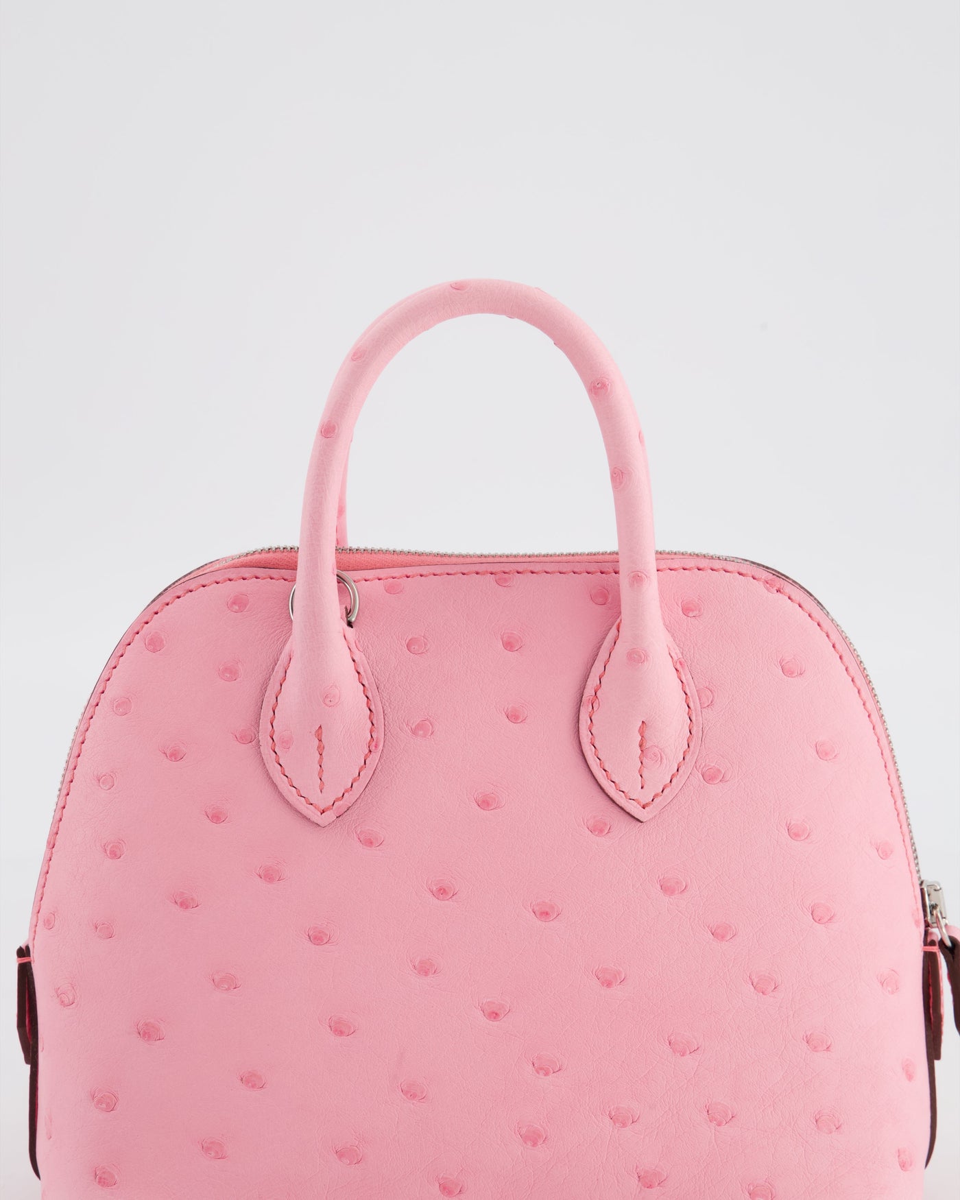 *HOT* Hermes Mini Bolide Bag in Rose Bubblegum Ostrich Leather with Palladium Hardware - Product Image 15