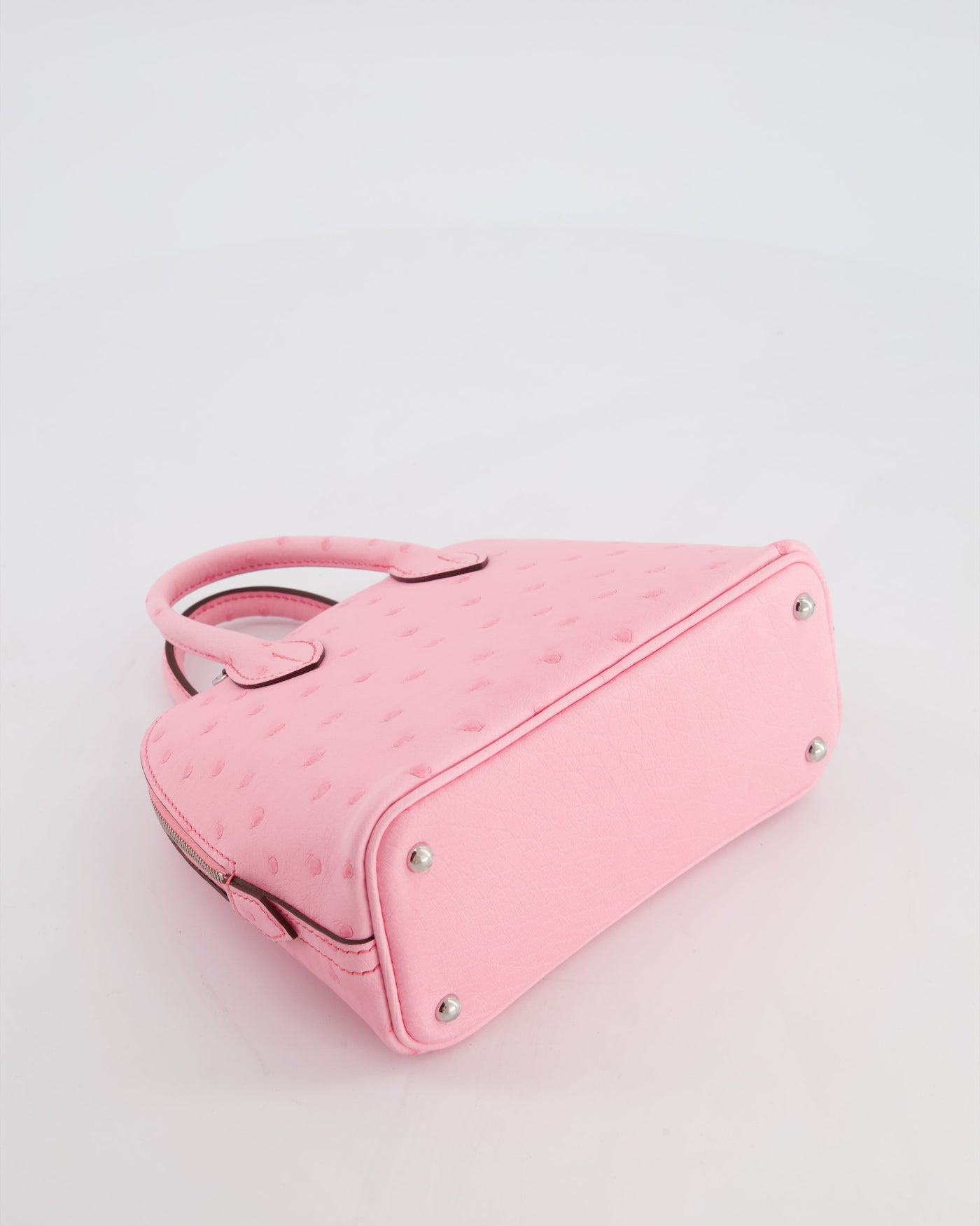 *HOT* Hermes Mini Bolide Bag in Rose Bubblegum Ostrich Leather with Palladium Hardware - Product Image 16