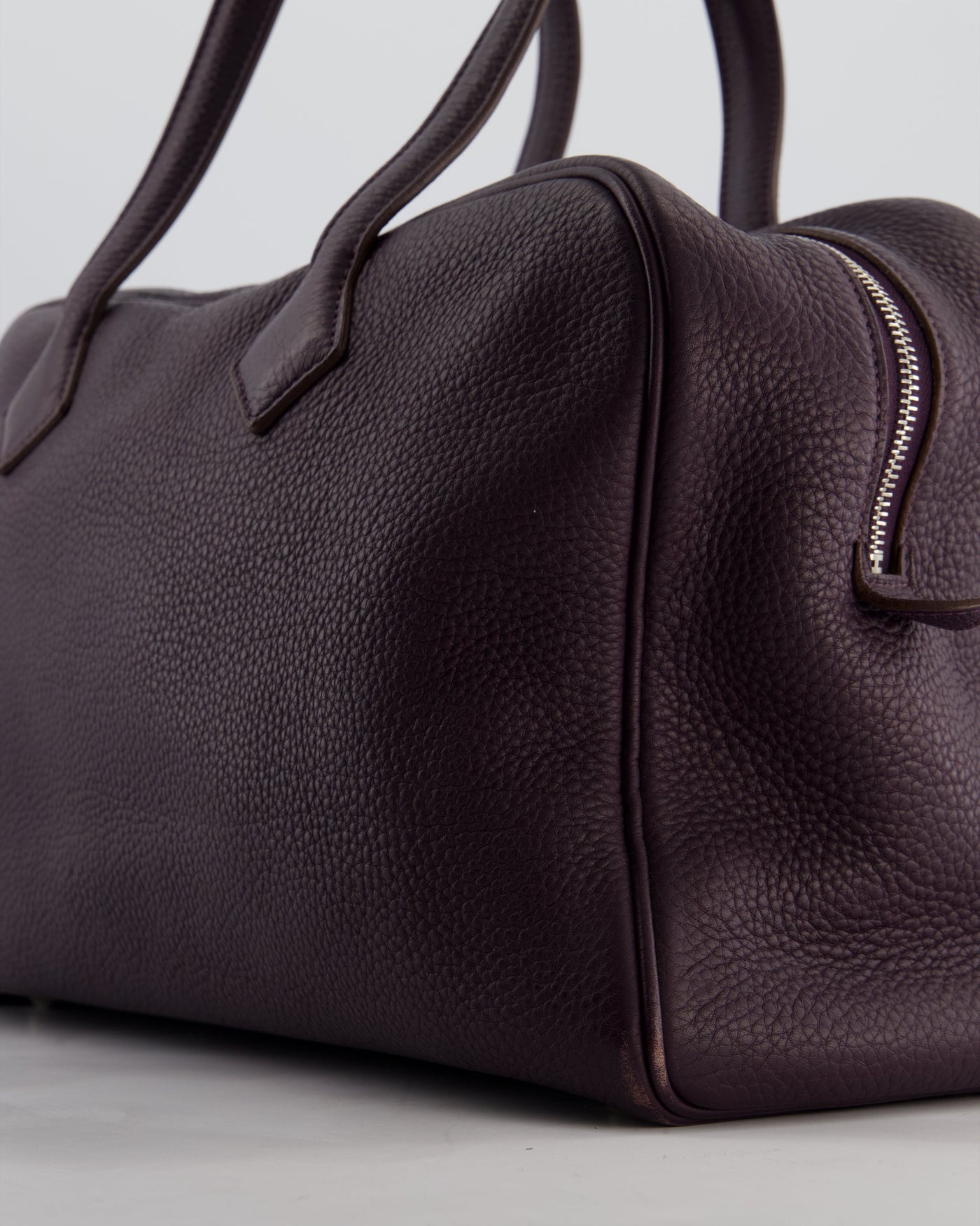 Hermes Victoria II 35cm Bag in Raisin Clemence Leather with Palladium Hardware - Product Image 11