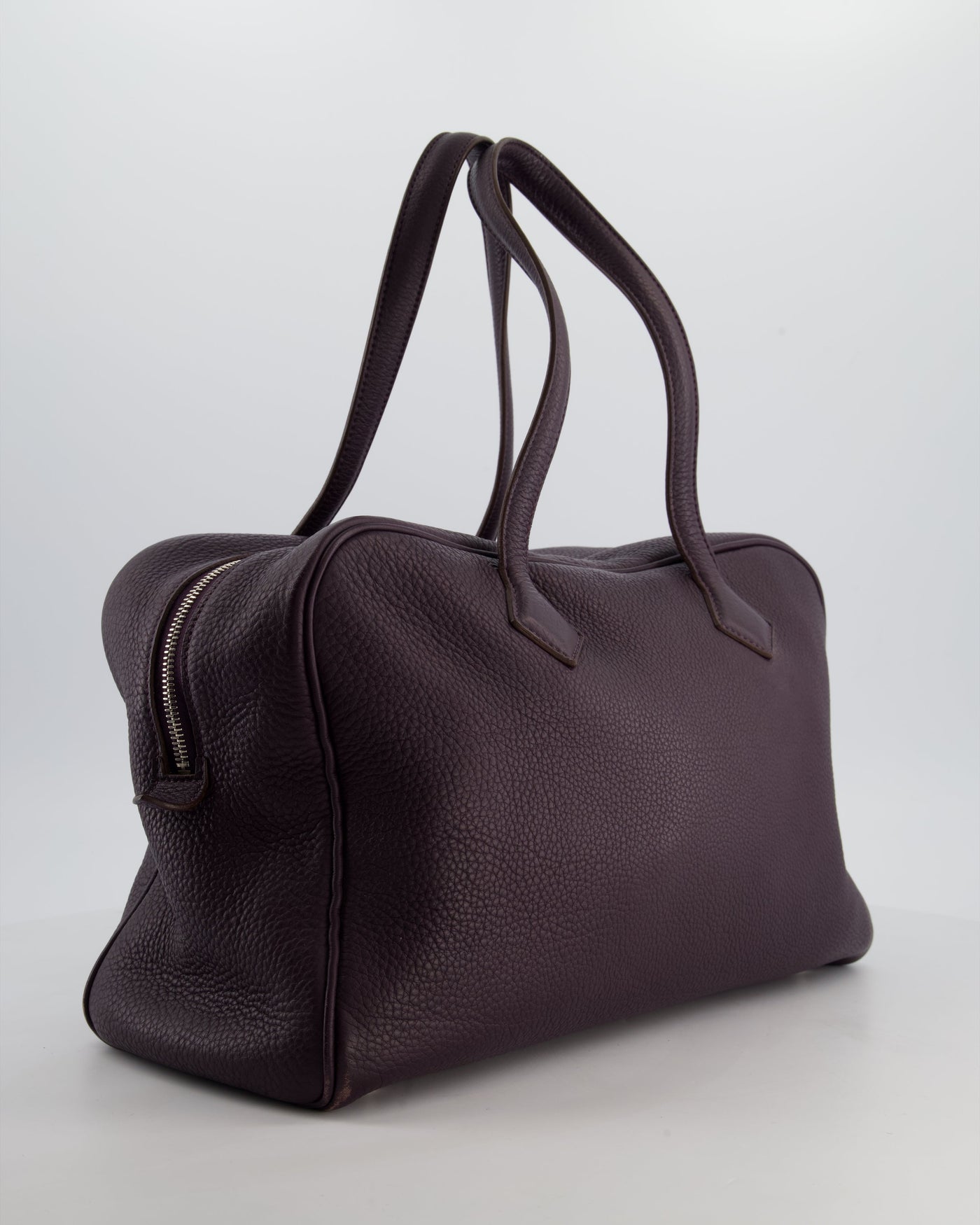 Hermes Victoria II 35cm Bag in Raisin Clemence Leather with Palladium Hardware - Product Image 2