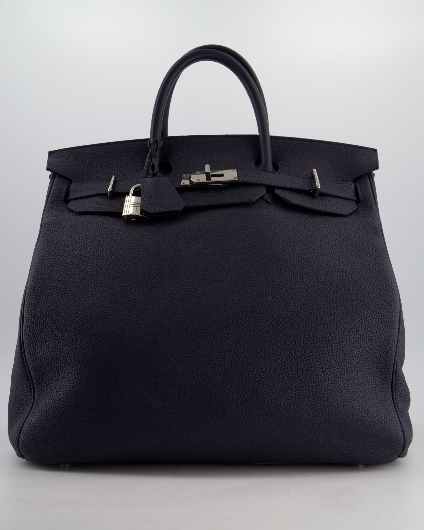*RARE* Hermes HAC Bag 40 in Bleu Abysse Togo Leather With Palladium Hardware | Studio Nafay
