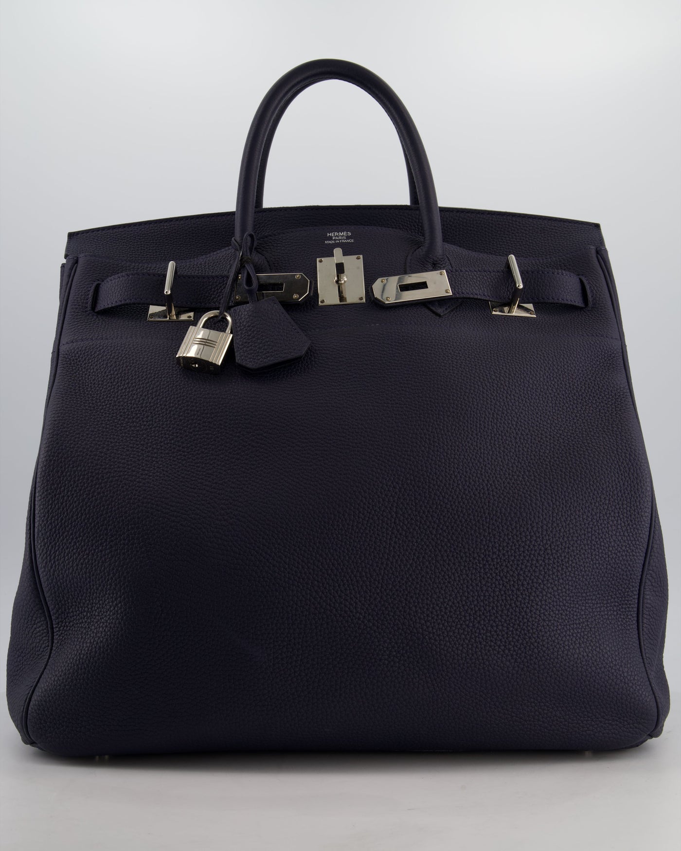 *RARE* Hermes HAC Bag 40 in Bleu Abysse Togo Leather With Palladium Hardware - Product Image 4