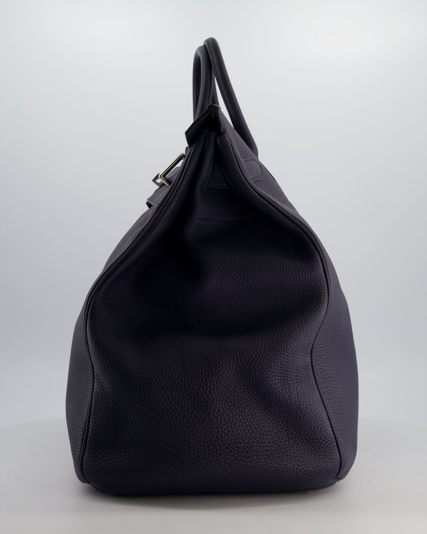 *RARE* Hermes HAC Bag 40 in Bleu Abysse Togo Leather With Palladium Hardware - Product Image 9
