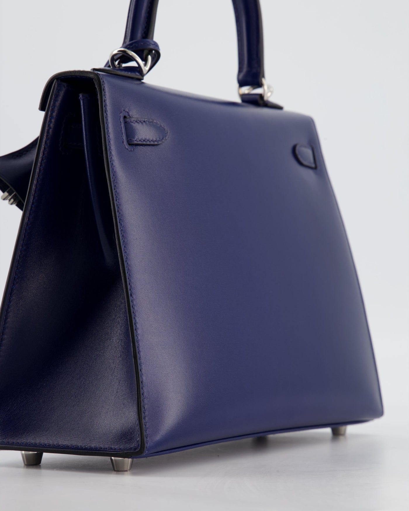 *RARE* Hermes Kelly 25 Sellier Bag in Bleu Saphir Box Leather with Palladium Hardware - Product Image 13