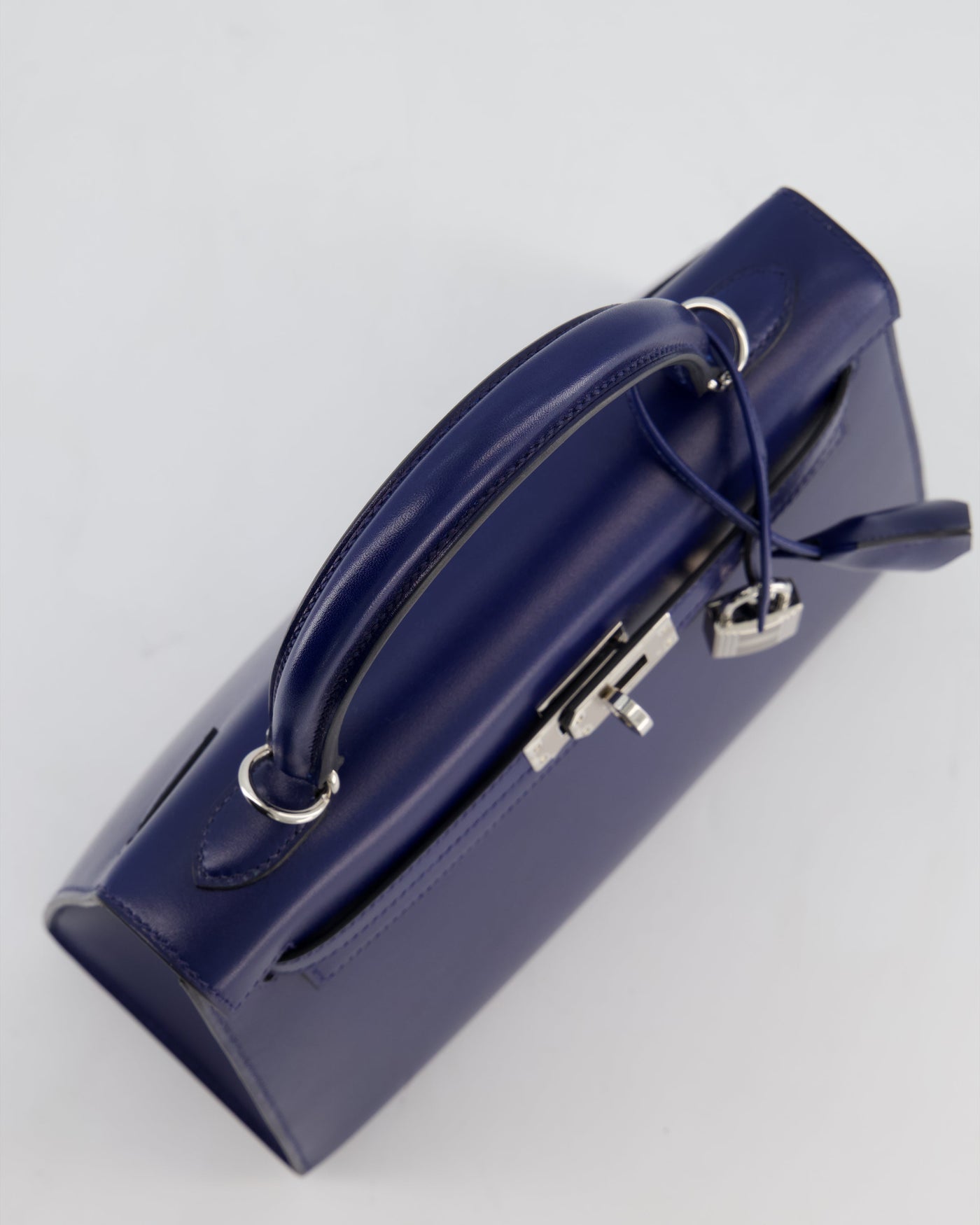 *RARE* Hermes Kelly 25 Sellier Bag in Bleu Saphir Box Leather with Palladium Hardware - Product Image 16