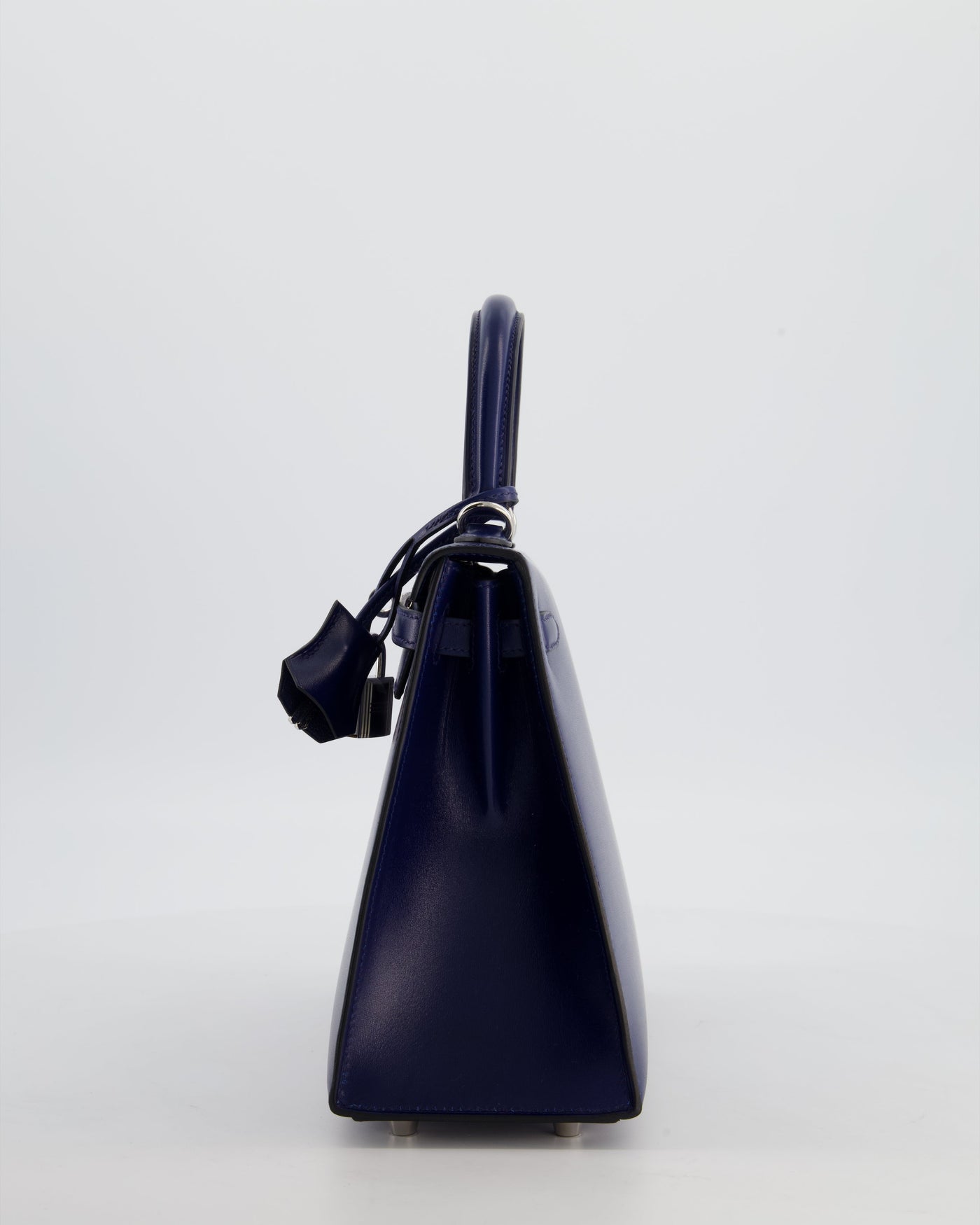*RARE* Hermes Kelly 25 Sellier Bag in Bleu Saphir Box Leather with Palladium Hardware - Product Image 8