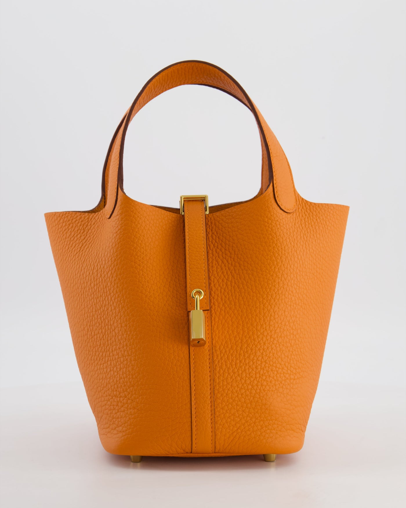 Hermes Picotin Lock 18 Bag in Orange H Taurillon Clemence Leather with Gold Hardware | Studio Nafay
